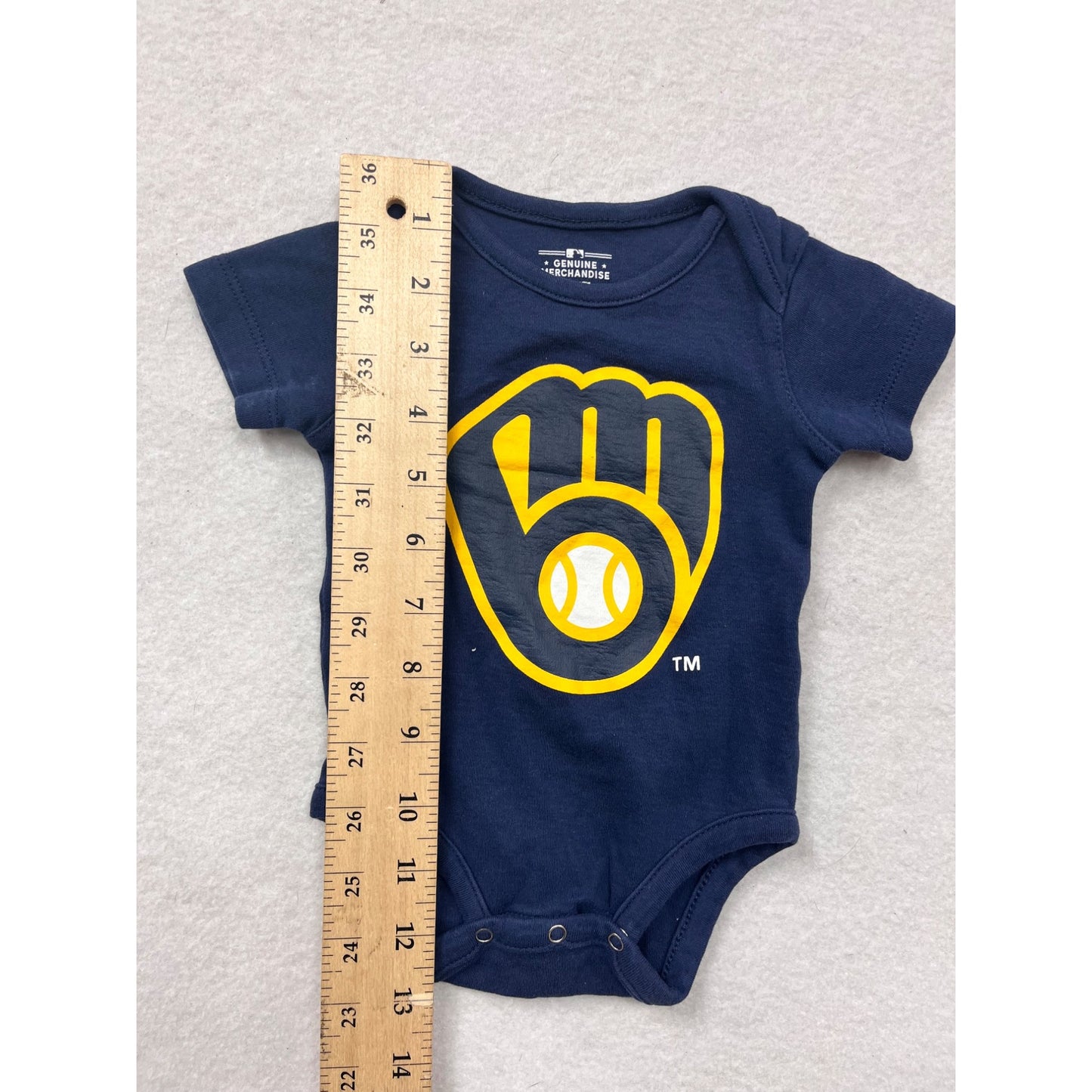 Milwaukee Brewers Baby Bodysuit Navy 0/3M Genuine Merchandise #6461
