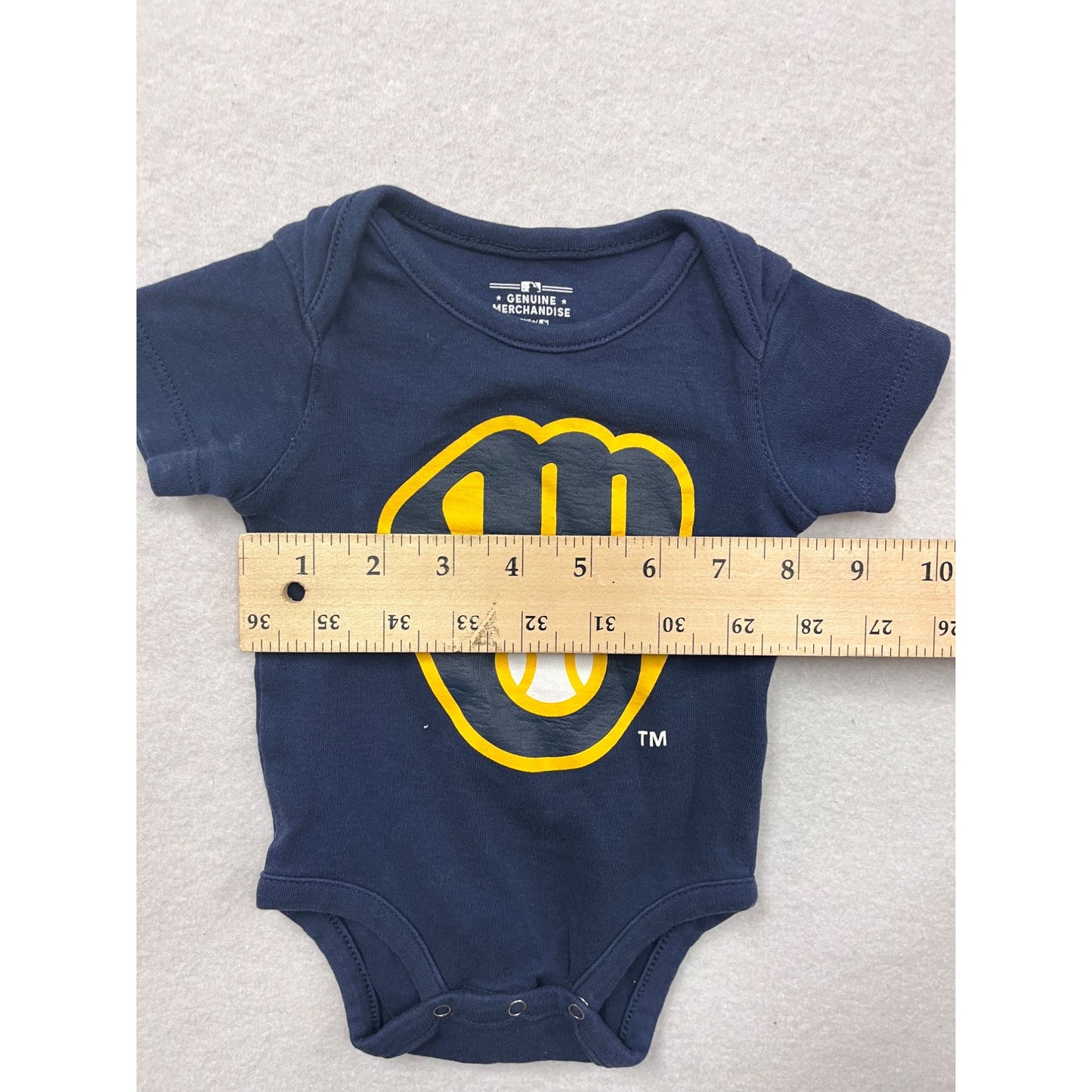 Milwaukee Brewers Baby Bodysuit Navy 0/3M Genuine Merchandise #6461