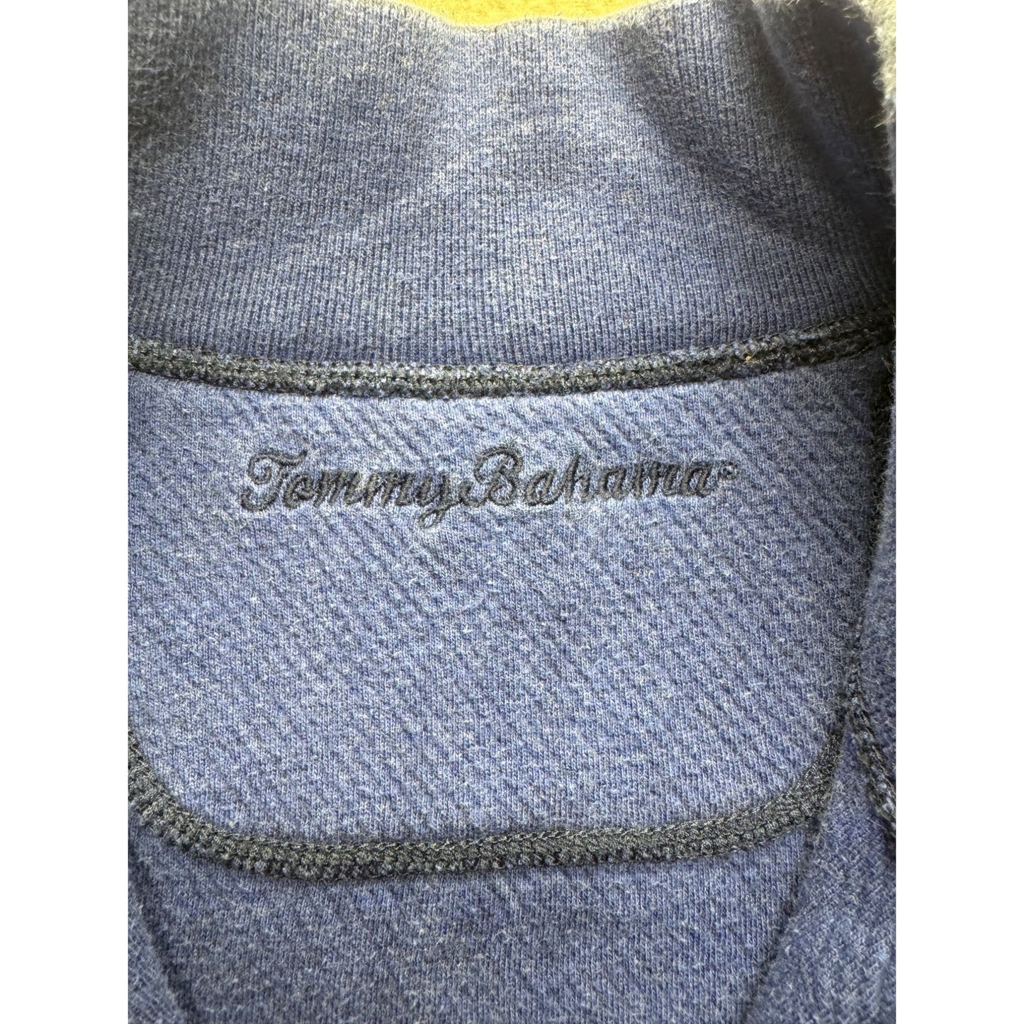 Tommy Bahama Mens Navy 1/4 Zip Pullover Sweater Size 2XL Cotton Blend #7878