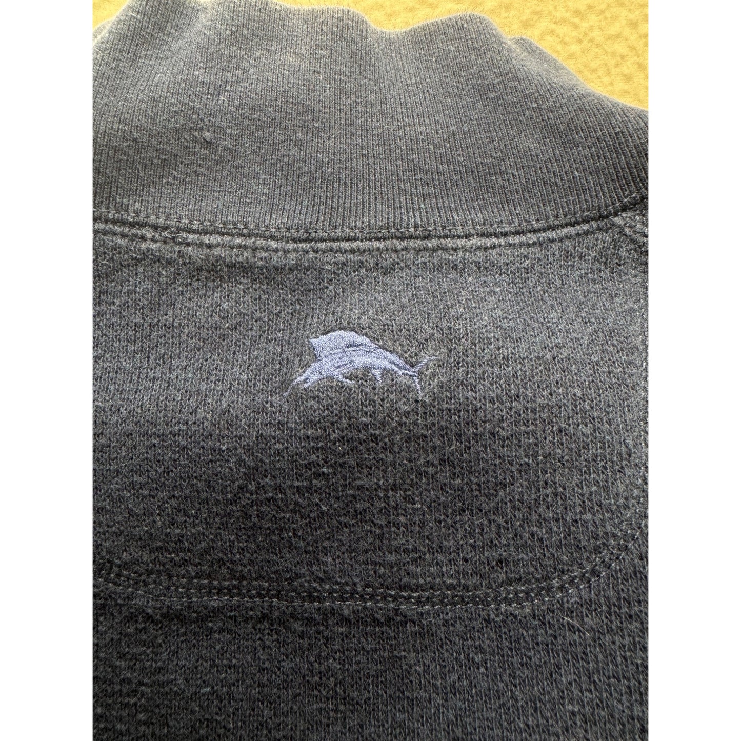 Tommy Bahama Mens Navy 1/4 Zip Pullover Sweater Size 2XL Cotton Blend #7878