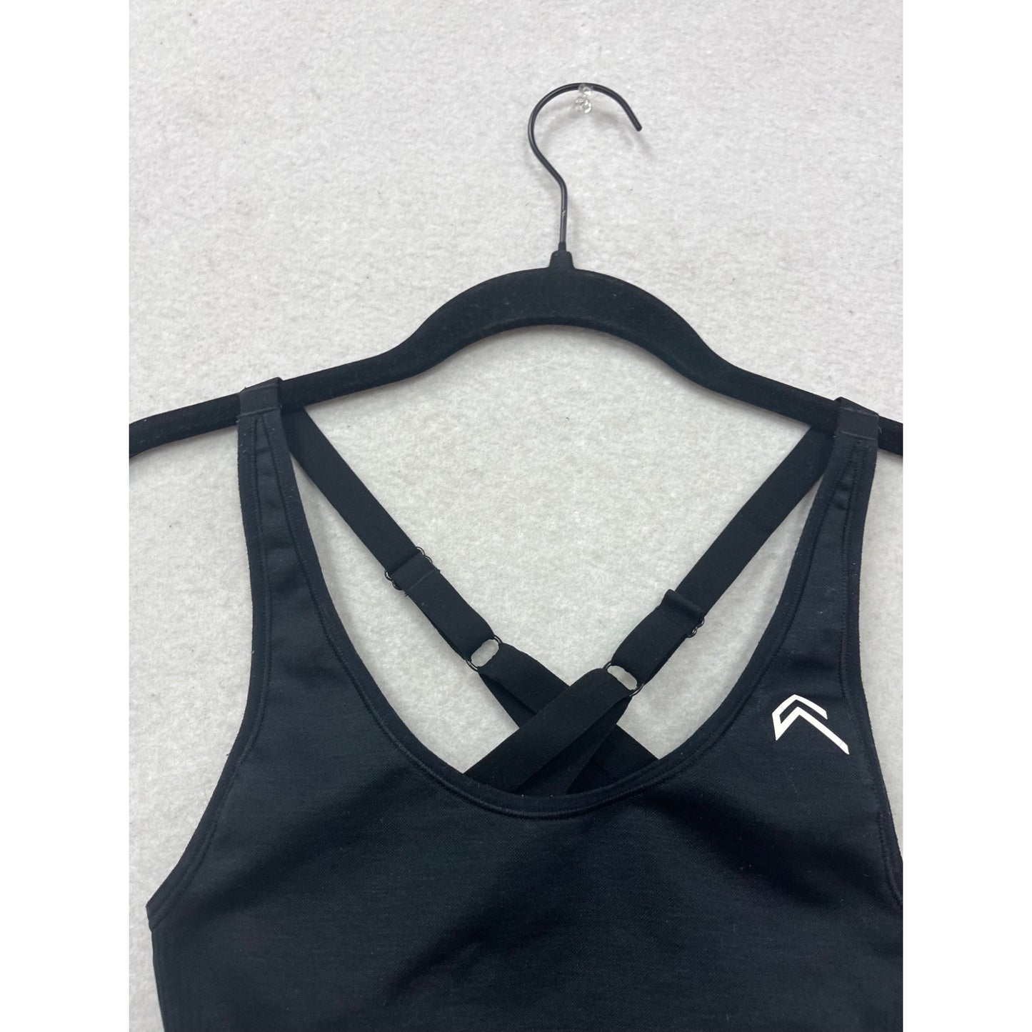 Womens Black Cross Back Seamless Sports Bra #380A