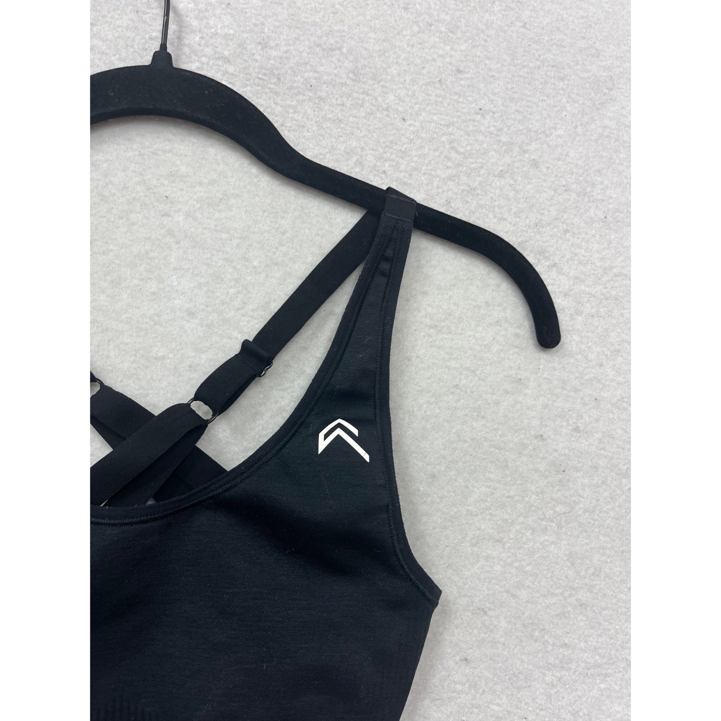 Womens Black Cross Back Seamless Sports Bra #380A