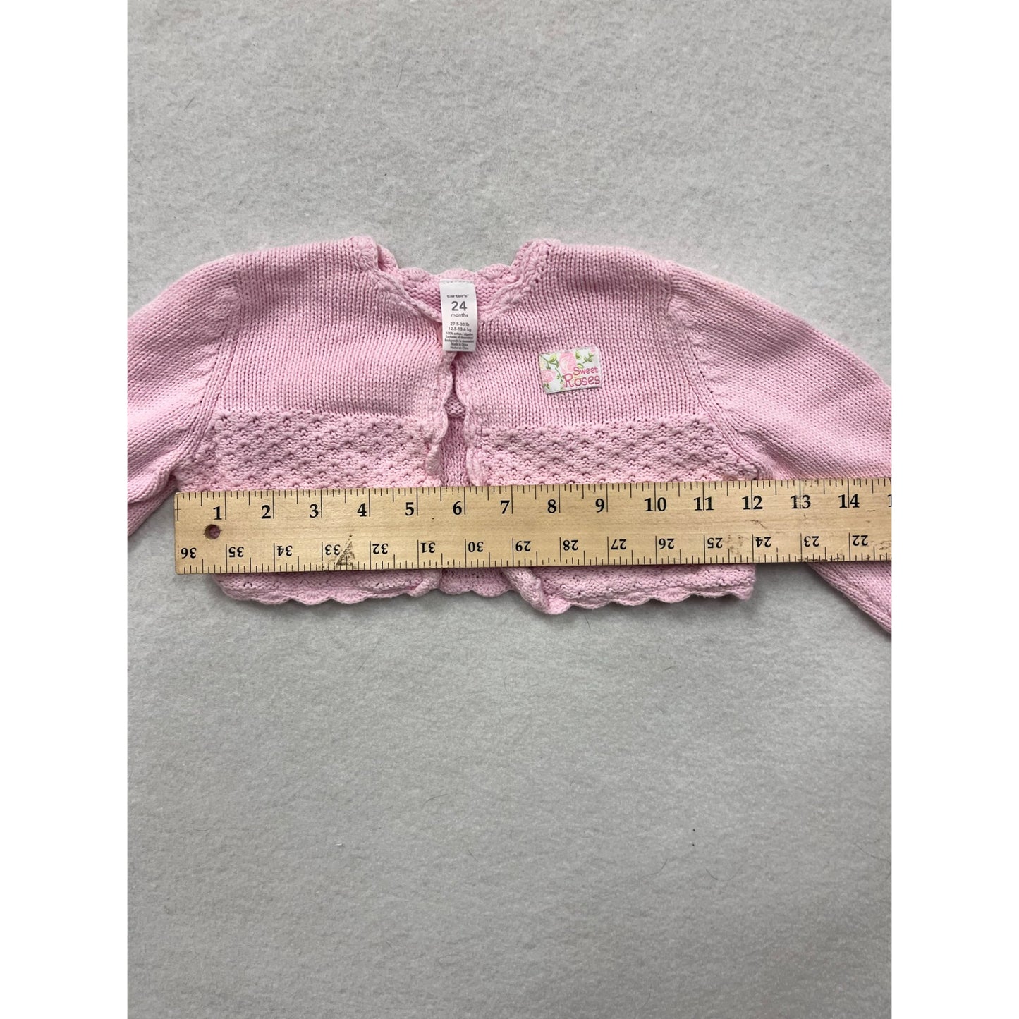 Carters 24month Baby Girl Pink Knitted Cardigan #6302