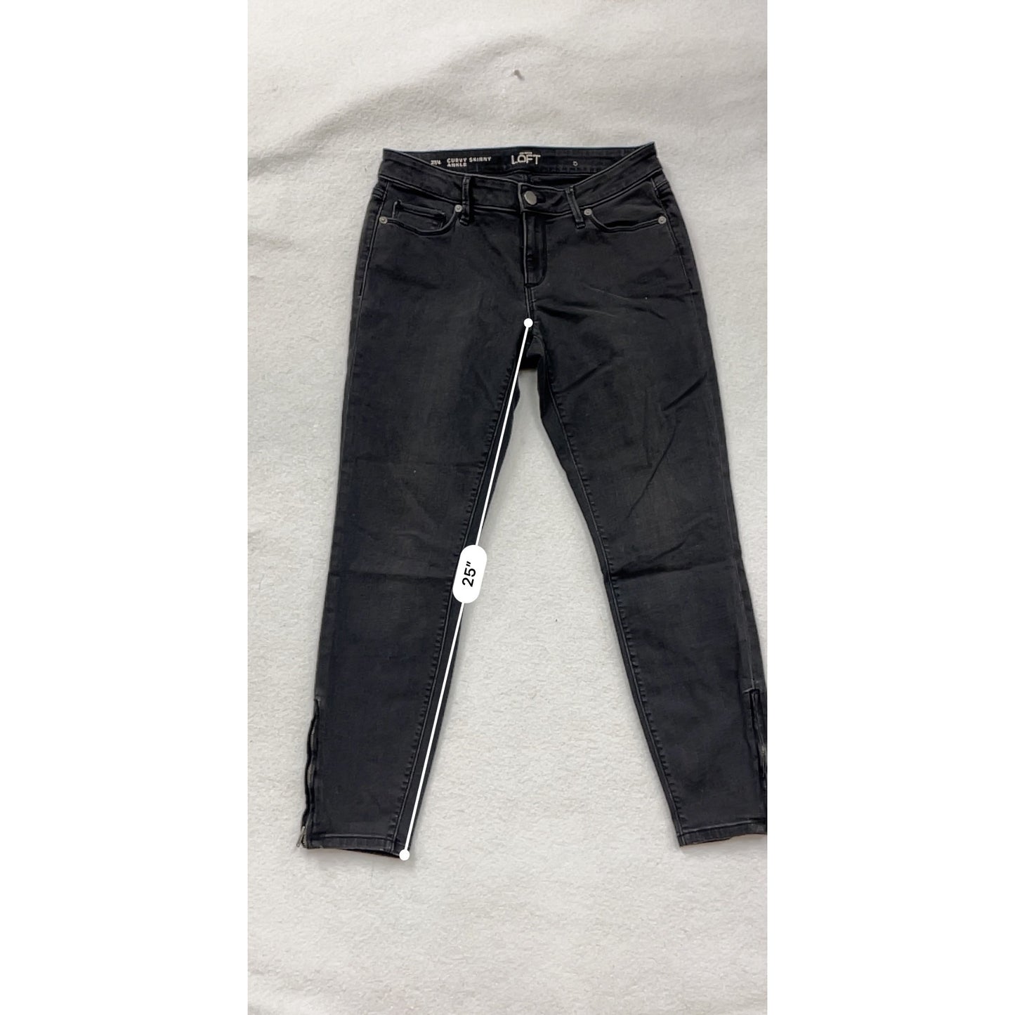 Ann Taylor Loft Curvy Skinny Ankle Jeans Womens 27/4 Black Denim NWT #6750
