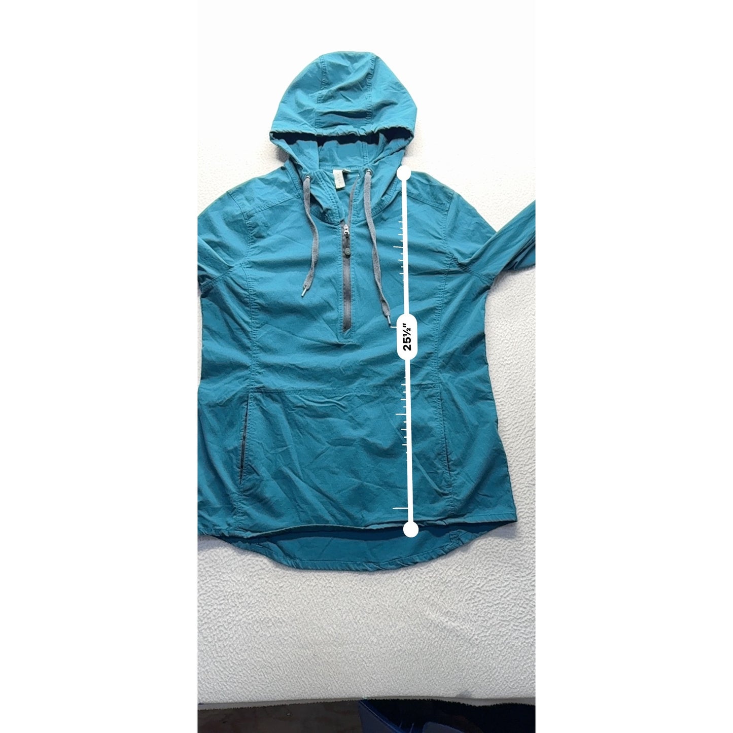Sahalie Hooded Pullover Jacket L Blue Rayon/Nylon/Spandex #274B
