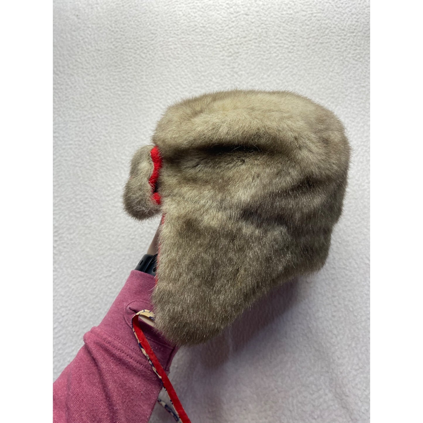 Baby Gap Faux Fur Trapper Hat With Red Lining #7201