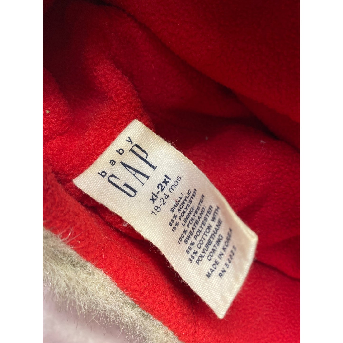 Baby Gap Faux Fur Trapper Hat With Red Lining #7201