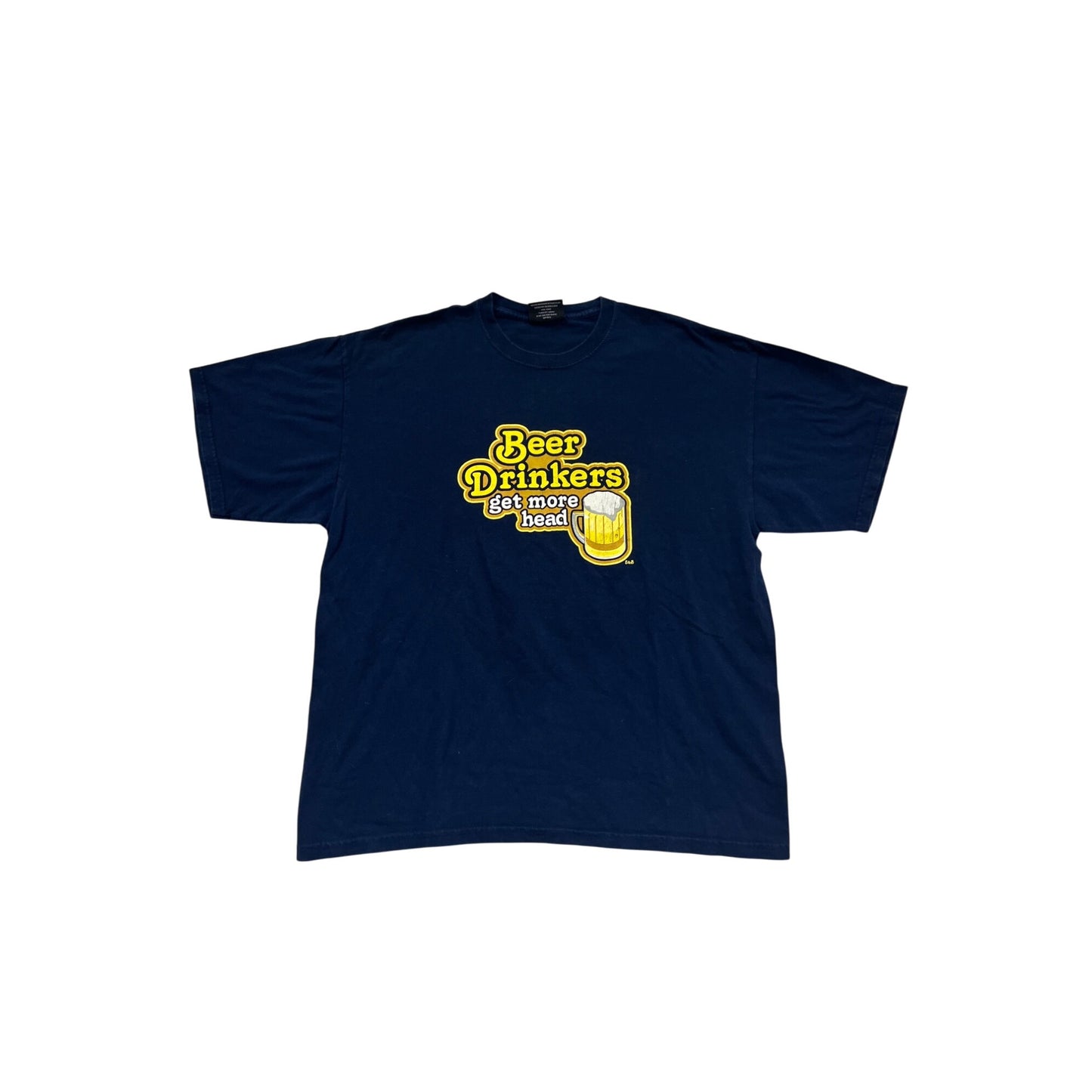 Steve & Barrys Beer Drinkers Graphic T-Shirt XL Navy #905A