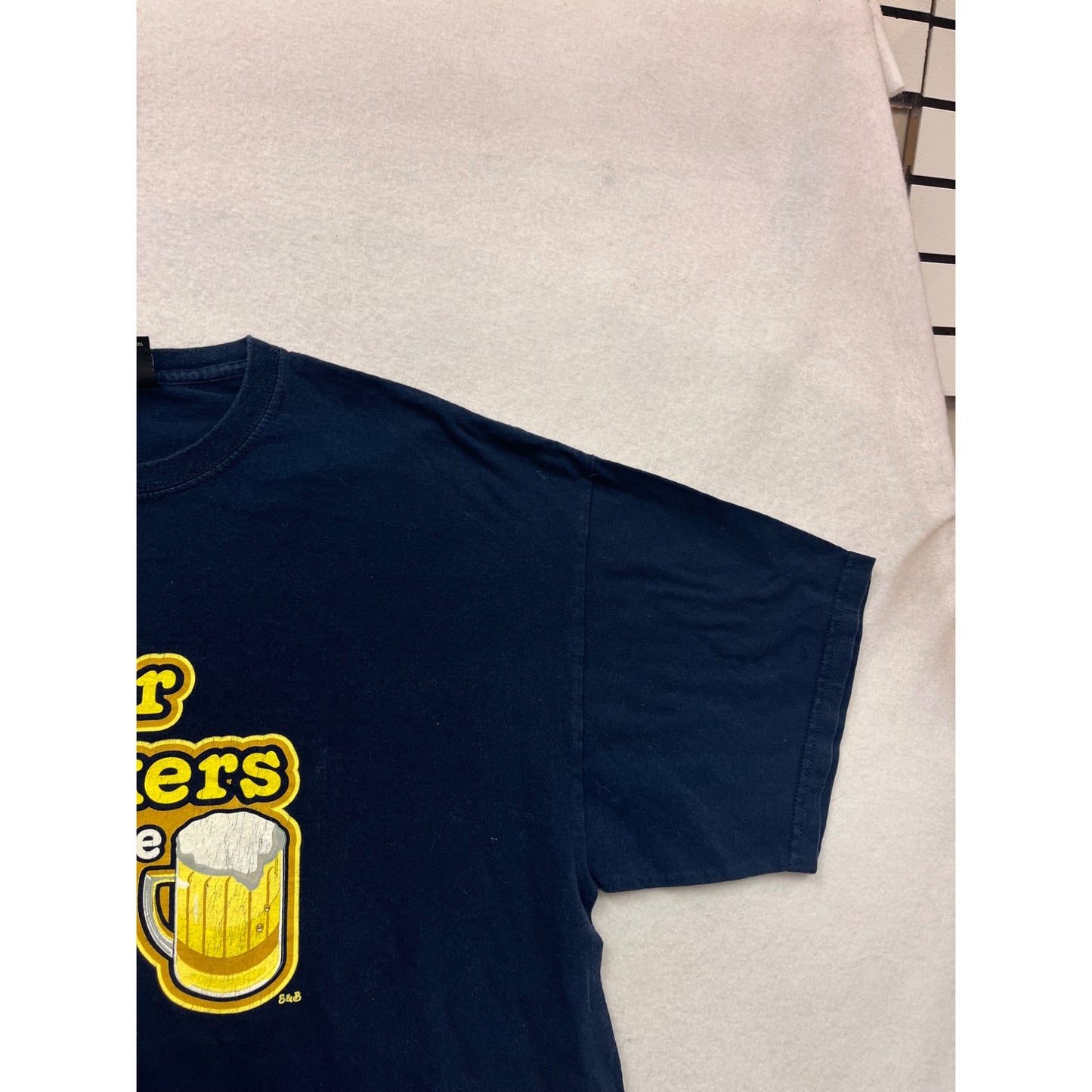 Steve & Barrys Beer Drinkers Graphic T-Shirt XL Navy #905A