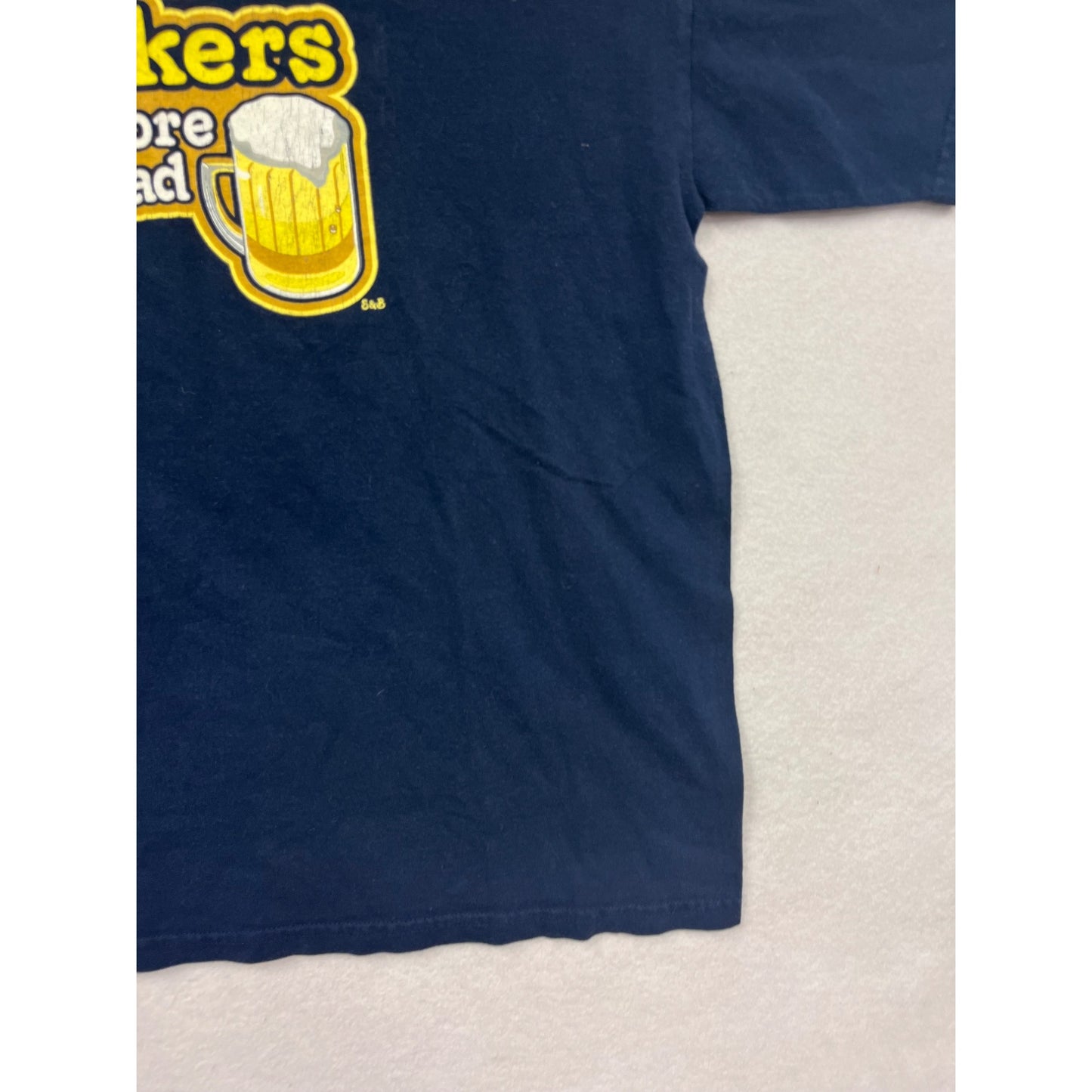 Steve & Barrys Beer Drinkers Graphic T-Shirt XL Navy #905A