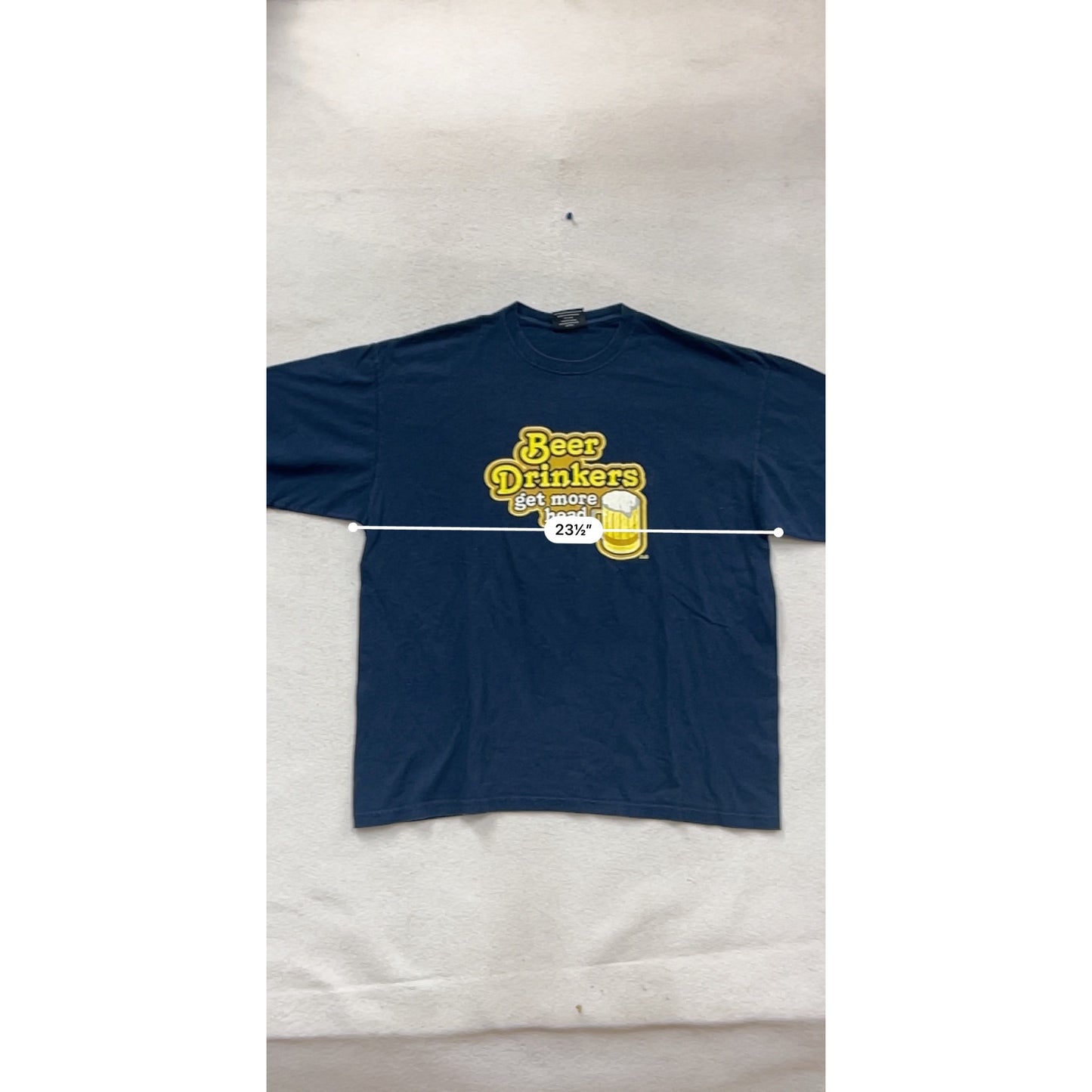 Steve & Barrys Beer Drinkers Graphic T-Shirt XL Navy #905A