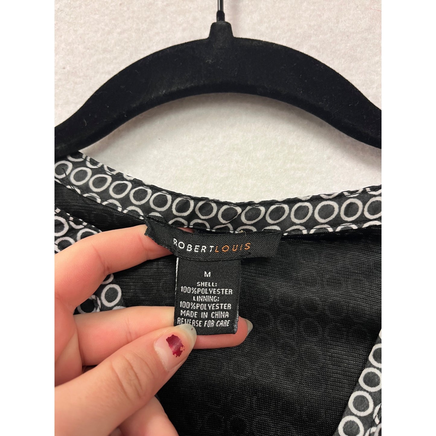 Black & White Circle Pattern Robert Louis Womens Dress Size M
