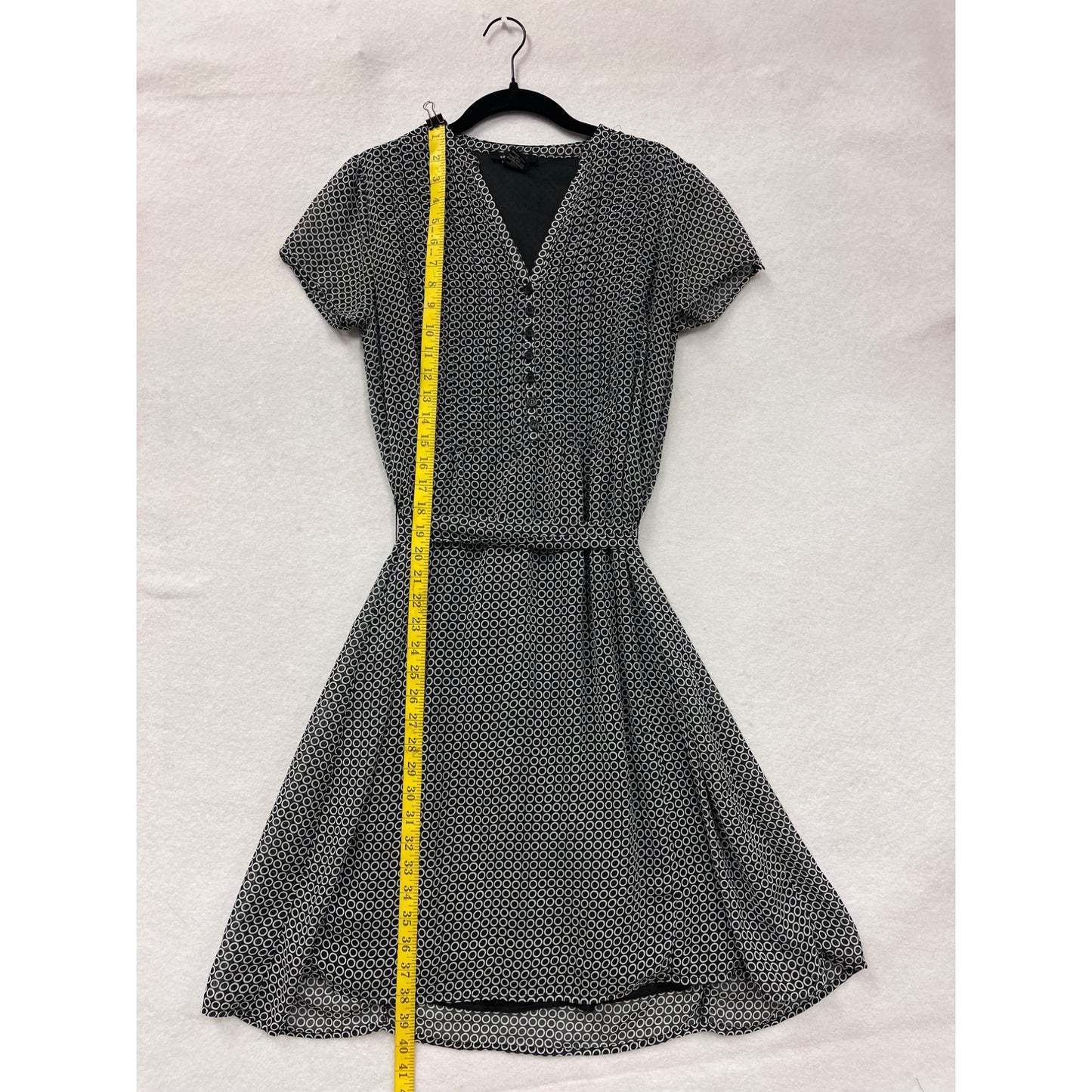 Black & White Circle Pattern Robert Louis Womens Dress Size M