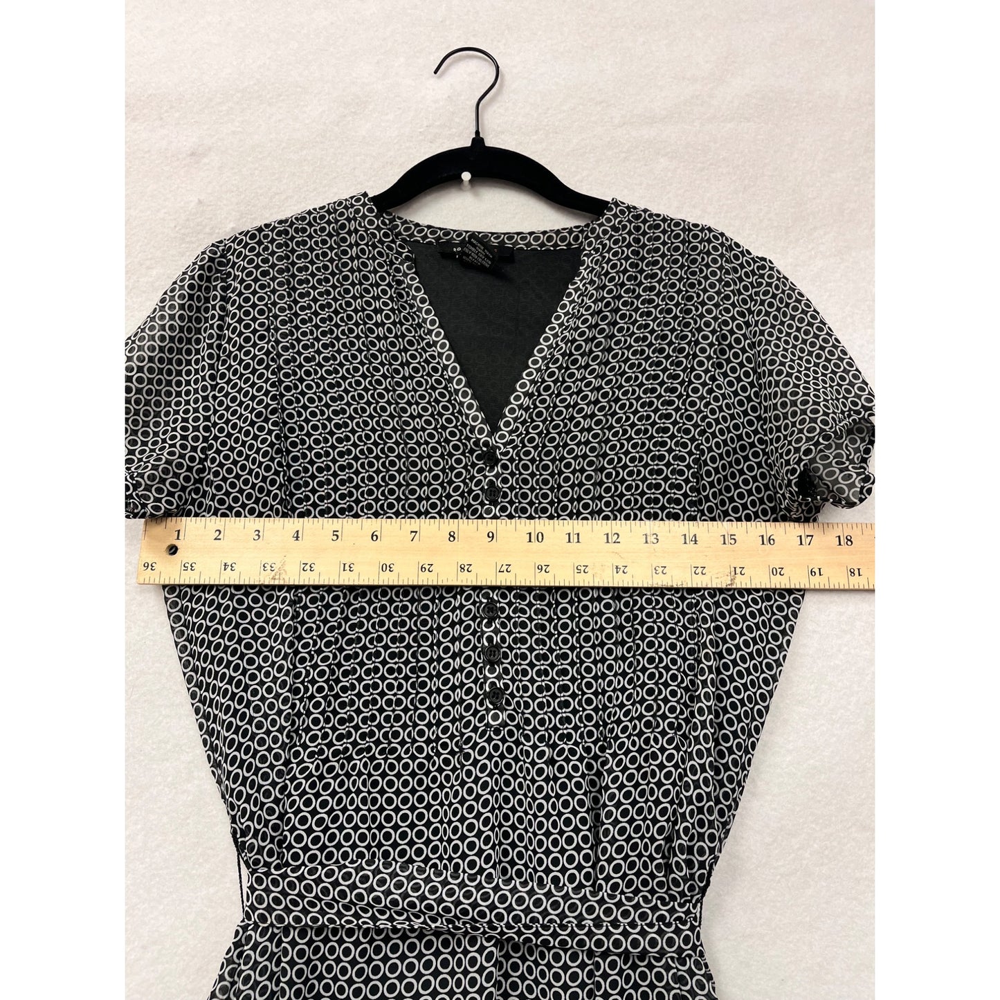 Black & White Circle Pattern Robert Louis Womens Dress Size M