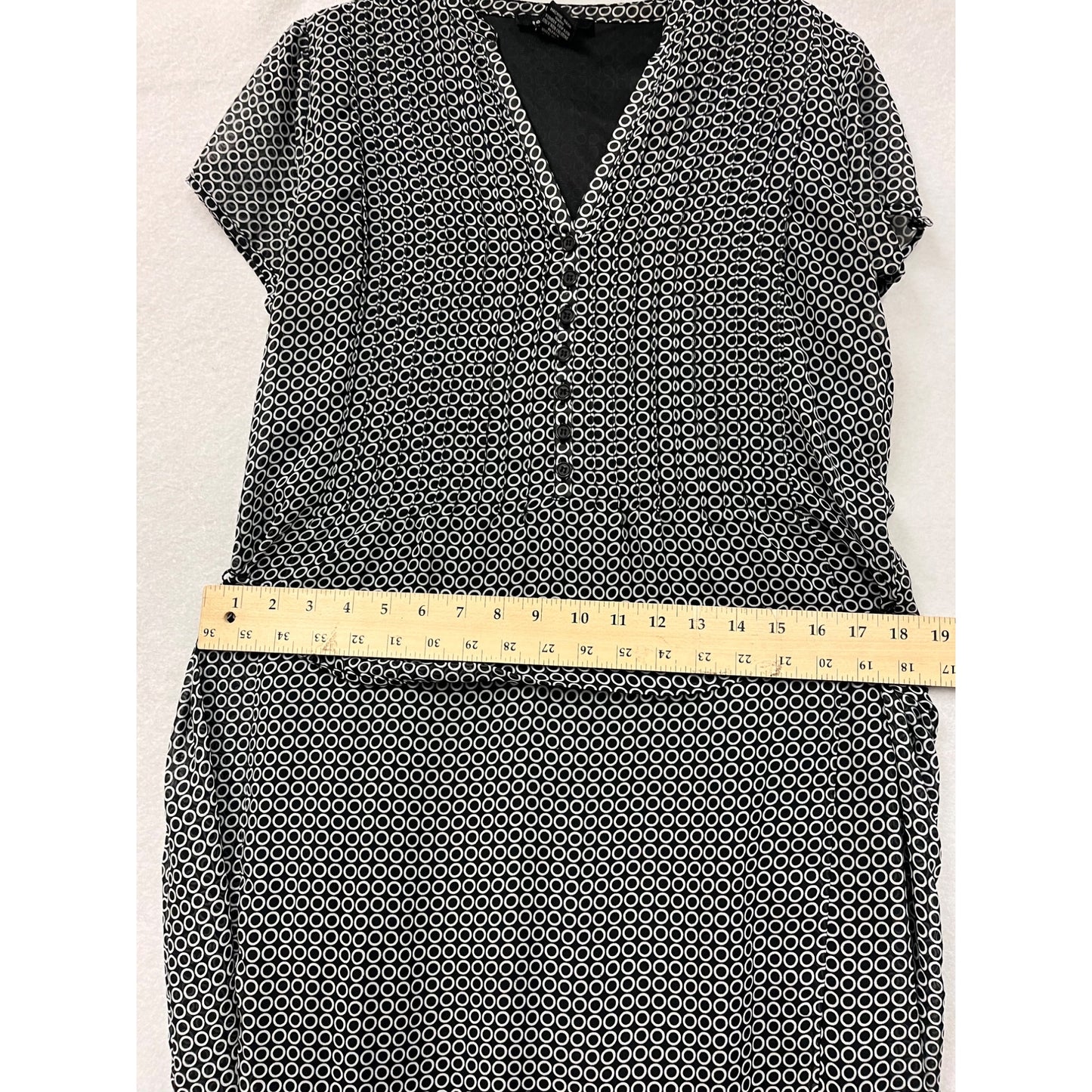 Black & White Circle Pattern Robert Louis Womens Dress Size M
