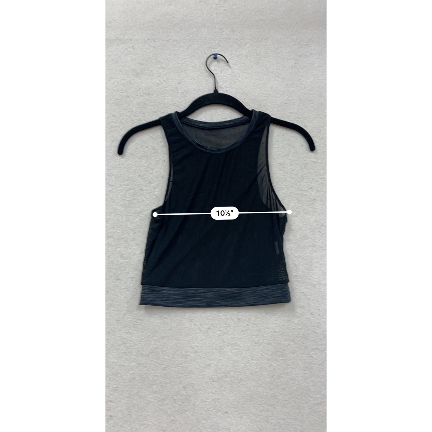 Black Mesh Athletic Tank Top Zyia Active Workout Crop #659A