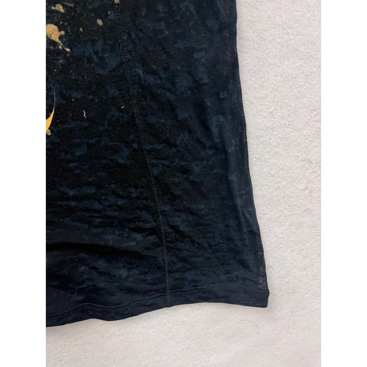 Harley-Davidson Womens Sheer Large Black Graphic Burnout T-Shirt #6490
