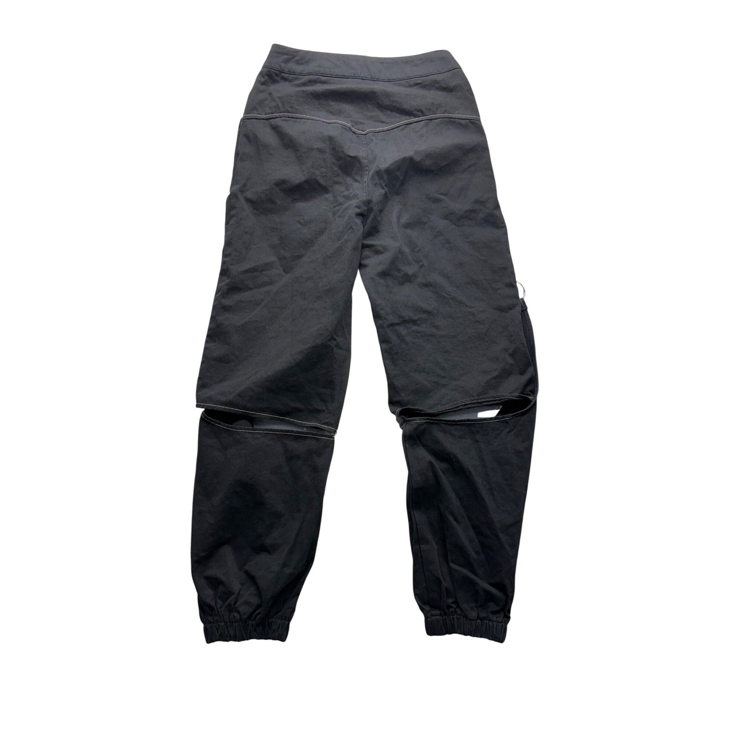 Black Lace-Up Cargo Pants With Detachable Legs #7522