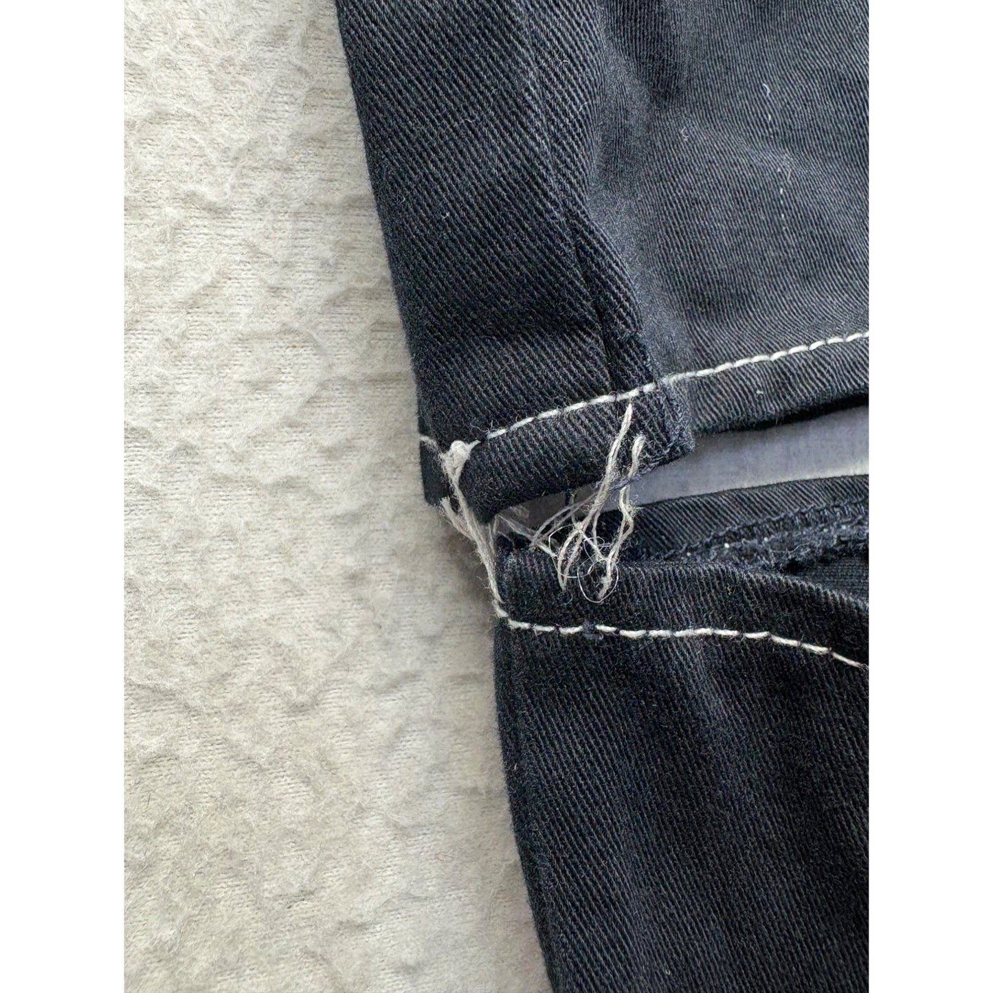 Black Lace-Up Cargo Pants With Detachable Legs #7522