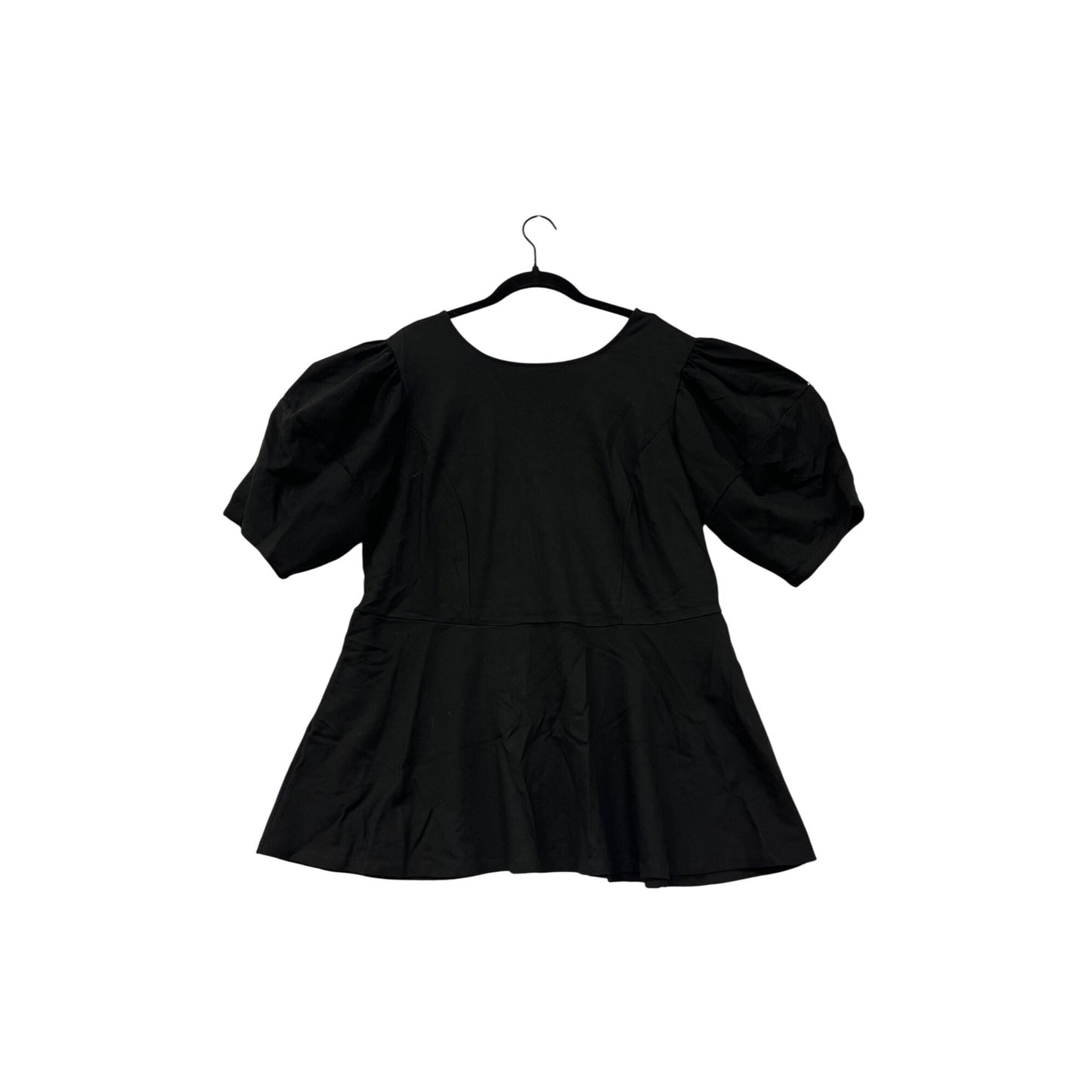 Eloquii Womens Black Puff Sleeve Peplum Dress Size XL #6747