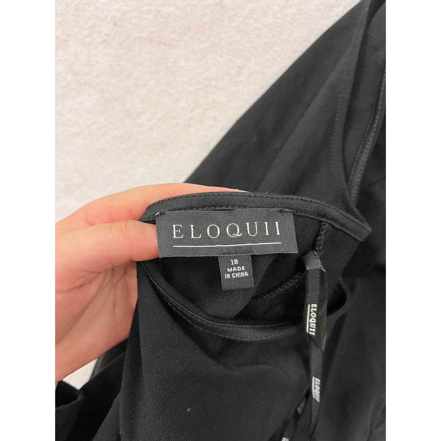 Eloquii Womens Black Puff Sleeve Peplum Dress Size XL #6747