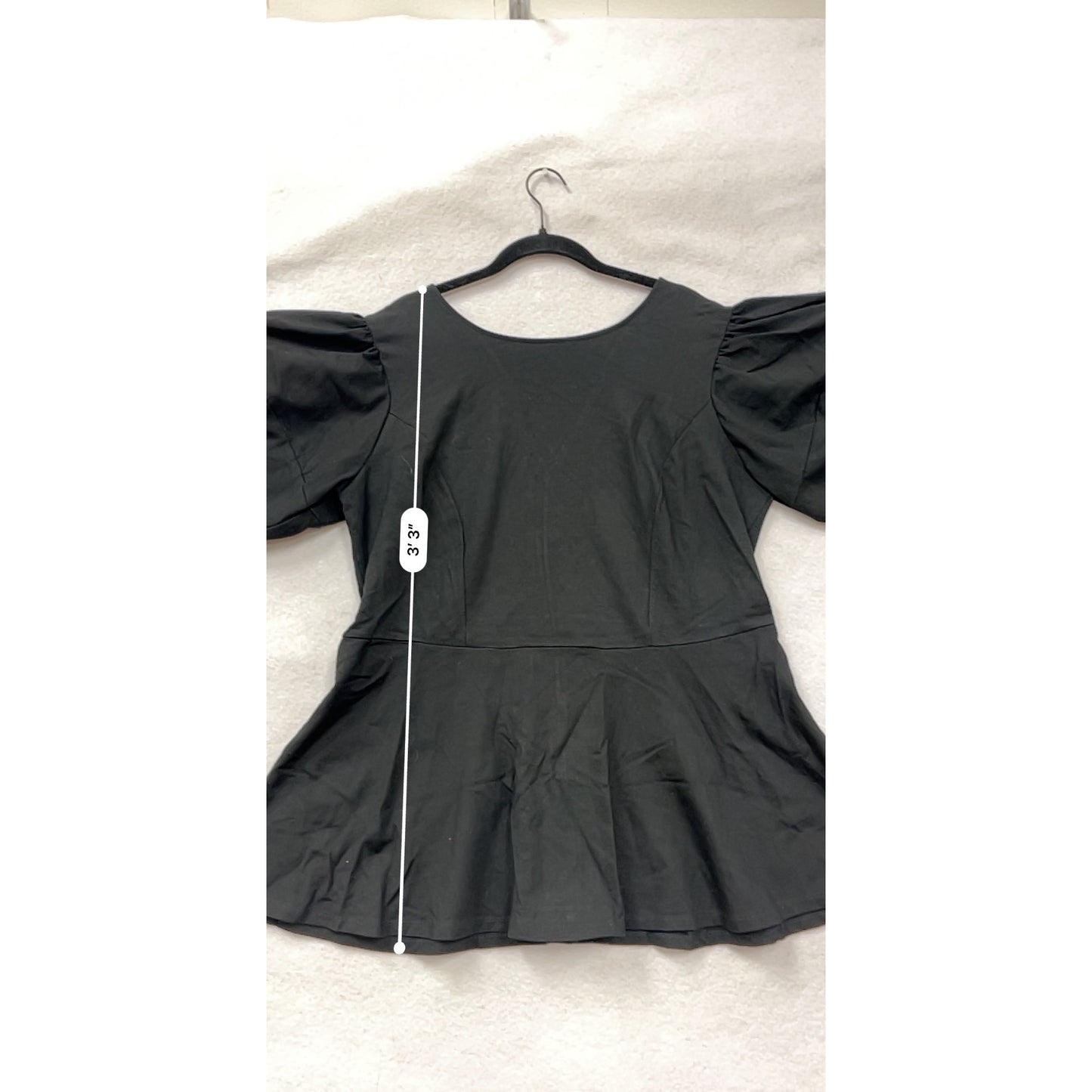 Eloquii Womens Black Puff Sleeve Peplum Dress Size XL #6747
