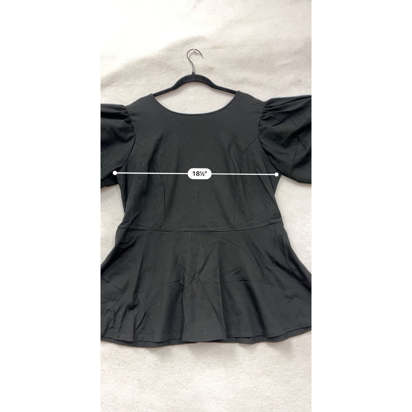 Eloquii Womens Black Puff Sleeve Peplum Dress Size XL #6747