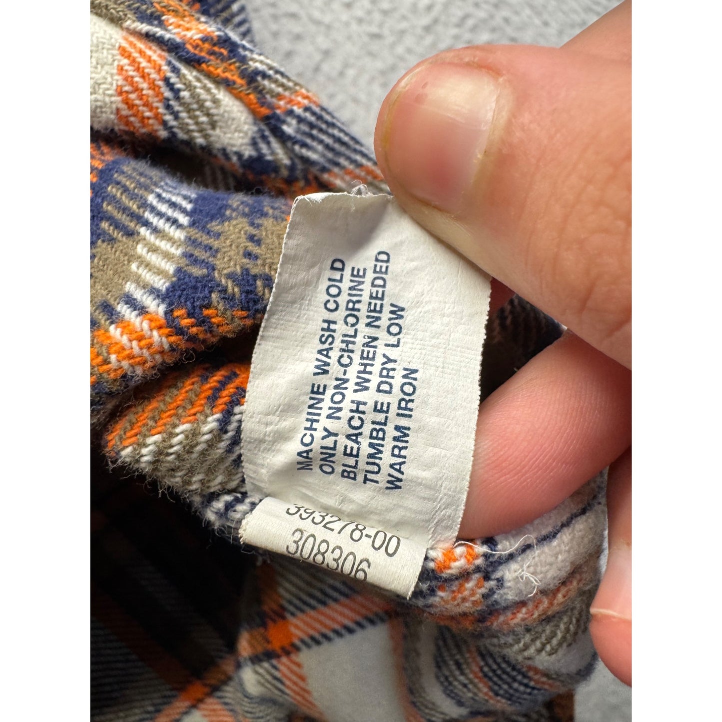 Gap Kids L (10) Plaid Button-Up Shirt Blue/Orange Long Sleeve Cotton Blend #7766