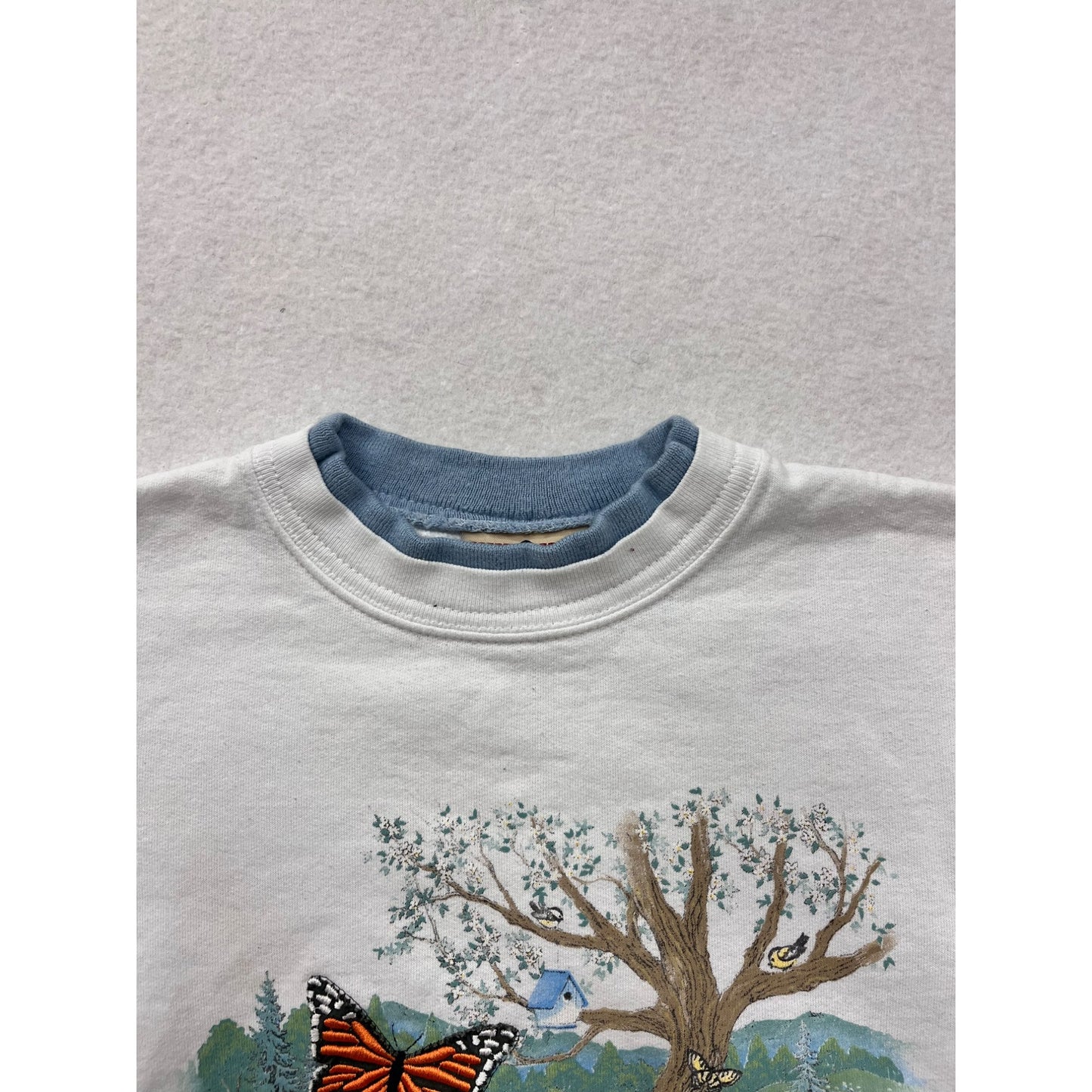 Vintage Top Stitch By Morning Sun Butterfly Print Sweater #6129