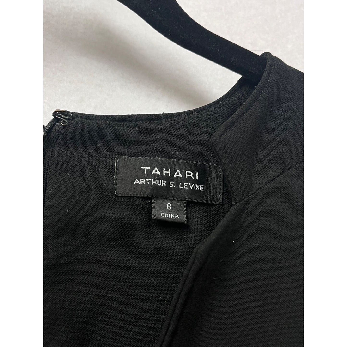Tahari Sleeveless Black Jumpsuit Size 8 Wide Leg Back Zip #6877