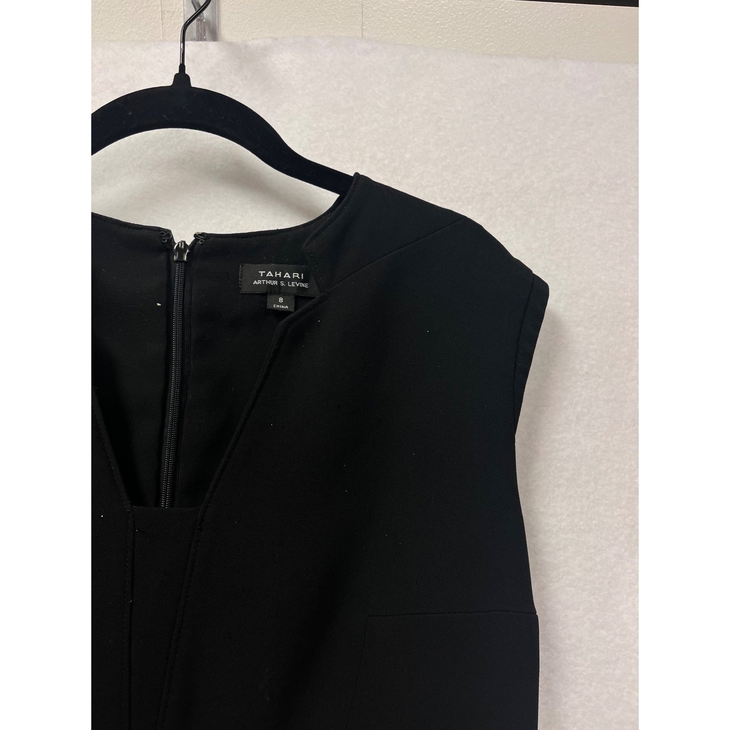 Tahari Sleeveless Black Jumpsuit Size 8 Wide Leg Back Zip #6877