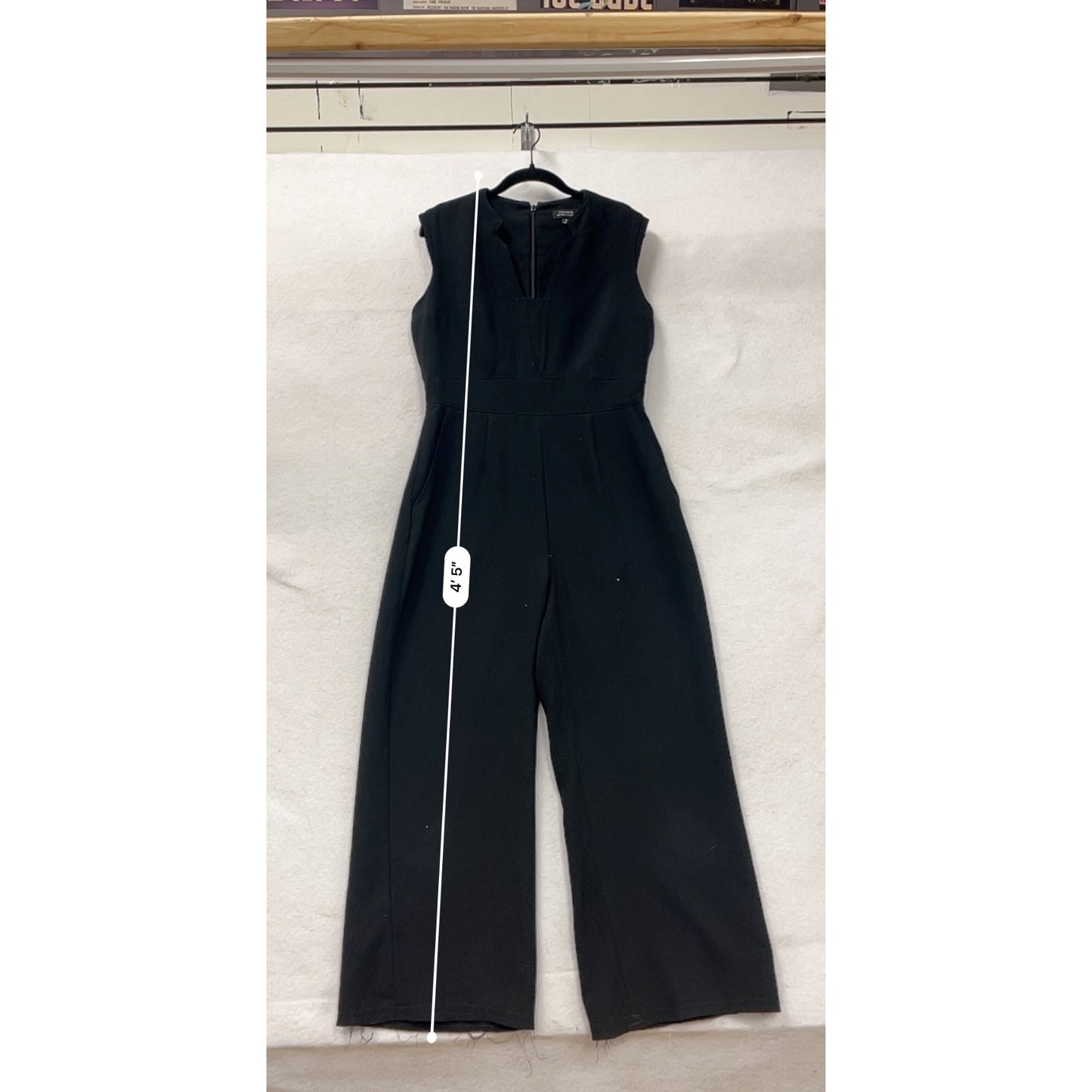Tahari Sleeveless Black Jumpsuit Size 8 Wide Leg Back Zip #6877