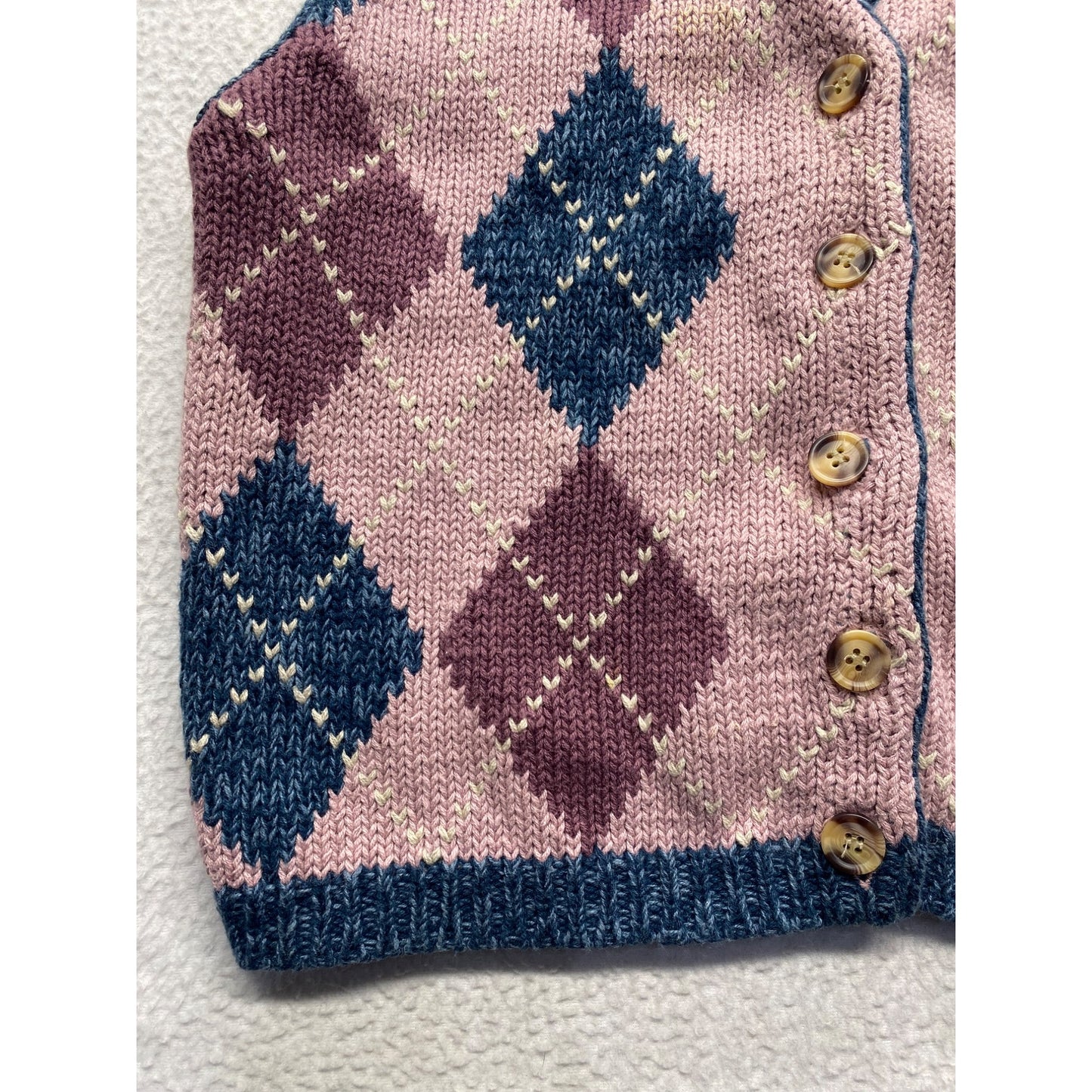 Vintage Christopher & Banks Womens Argyle Knit Sweater Vest #7286