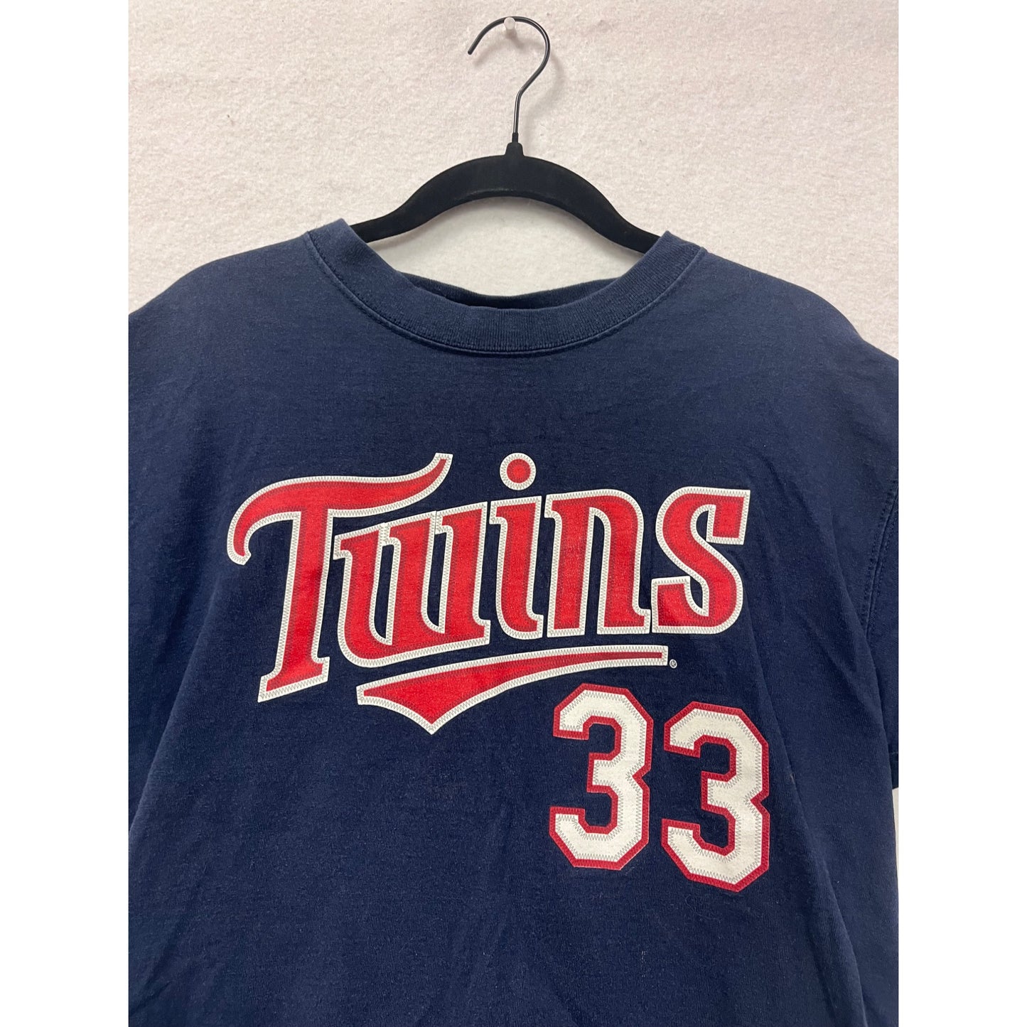 Justin Morneau Minnesota Twins #33 Navy Blue T-Shirt Mens Medium #8084