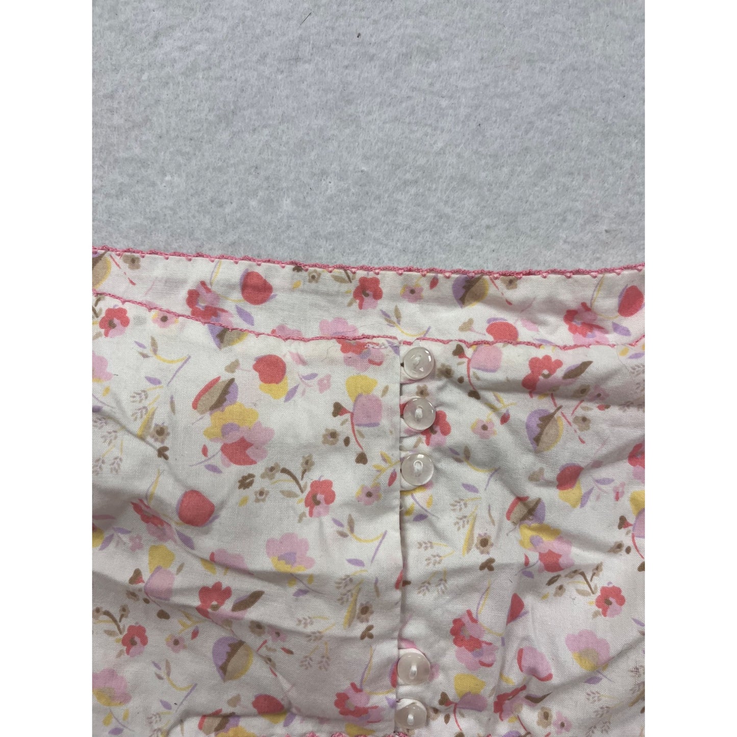 Vintage St. Johns Bay Floral Print Cotton Sleeveless Top XL Womens Button-Down #6761