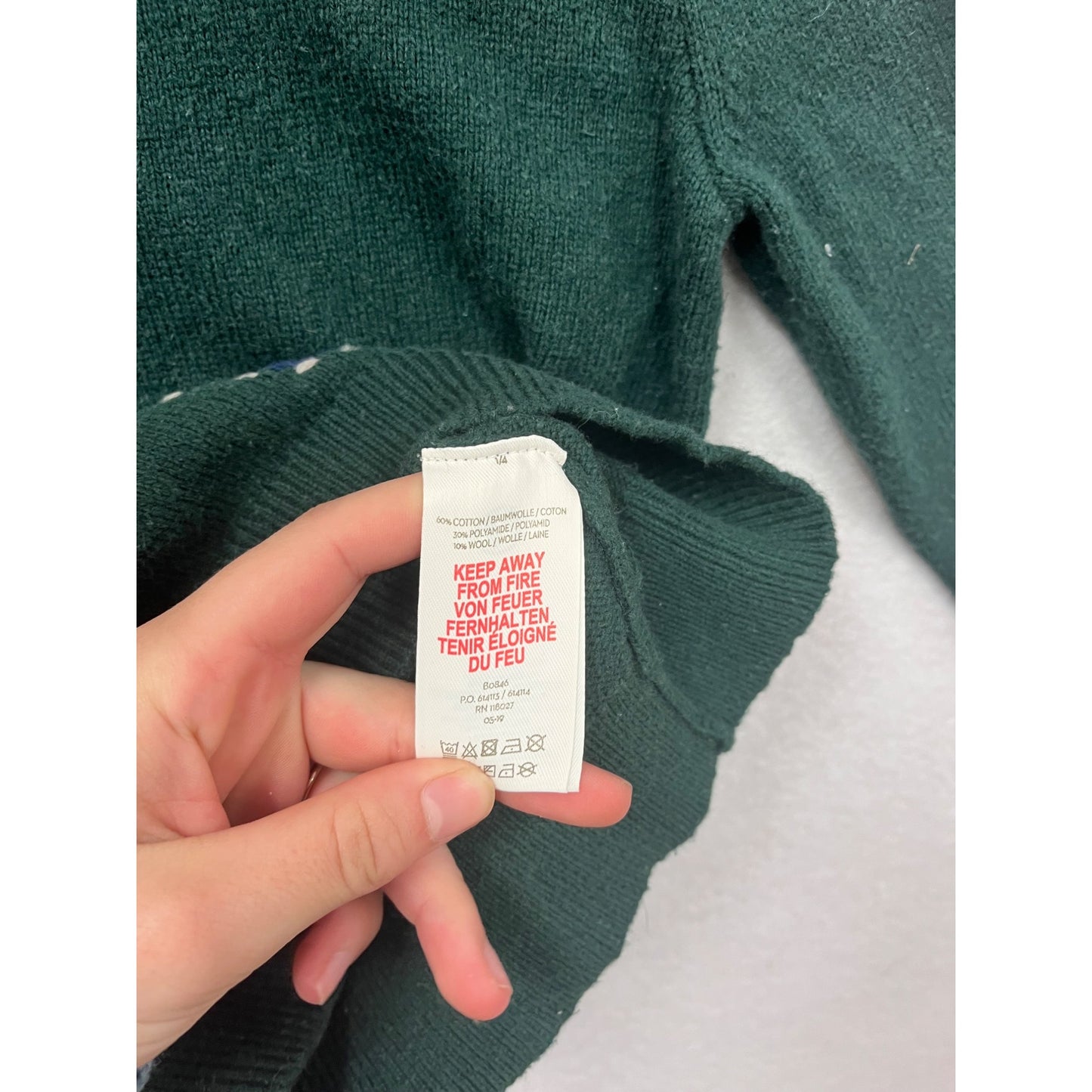 Mini Boden Boys Green Dinosaur Sweater 5-6Y #8088