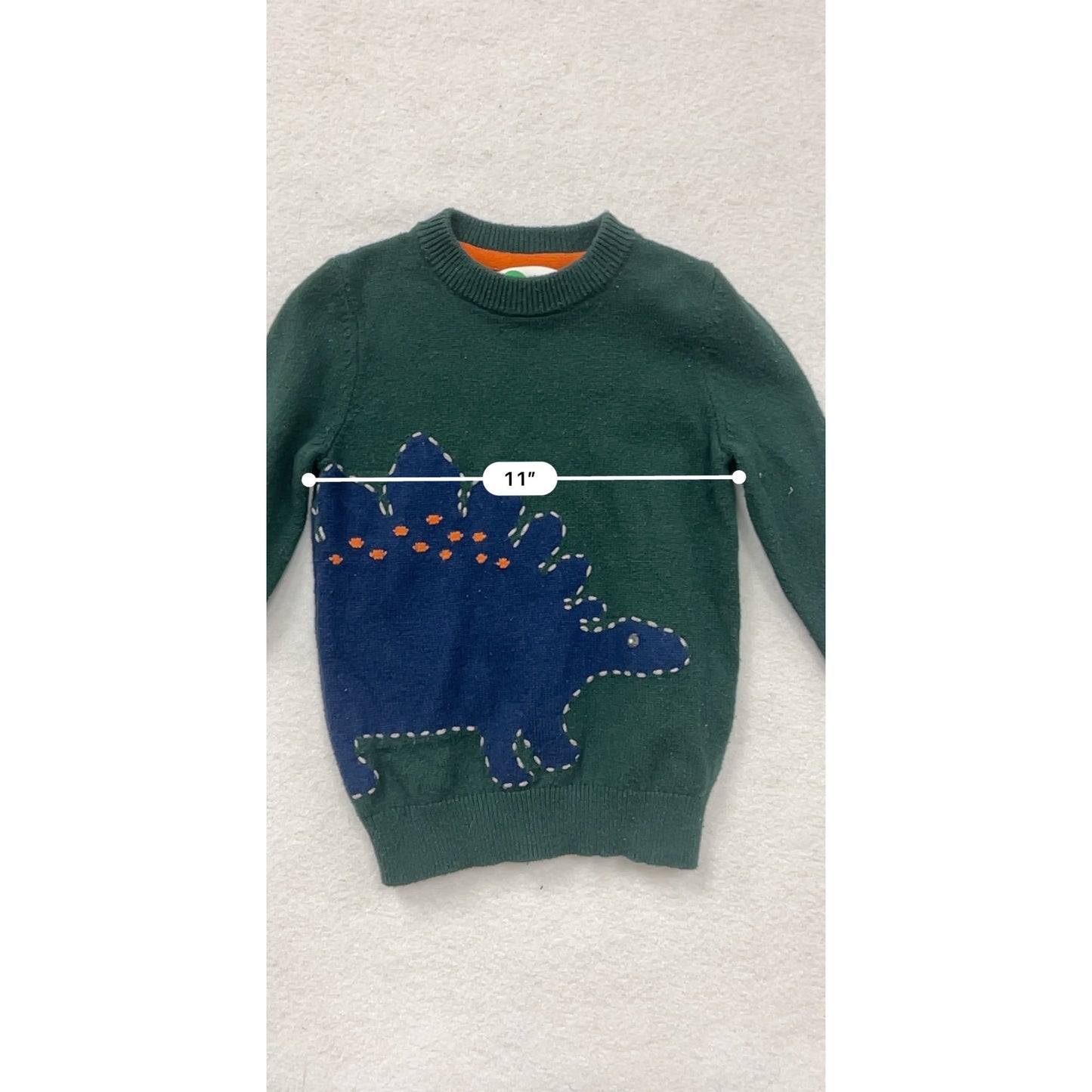 Mini Boden Boys Green Dinosaur Sweater 5-6Y #8088