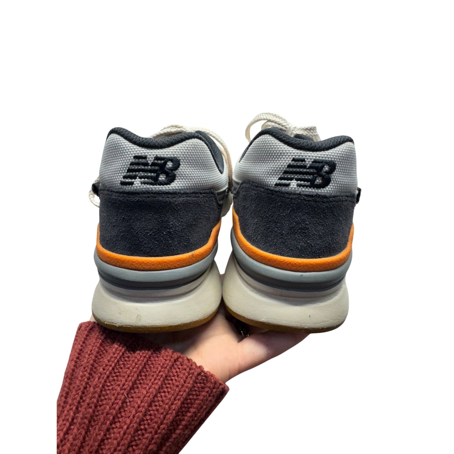 New Balance 997H Gray & Orange Suede Mesh Running Shoes #342B