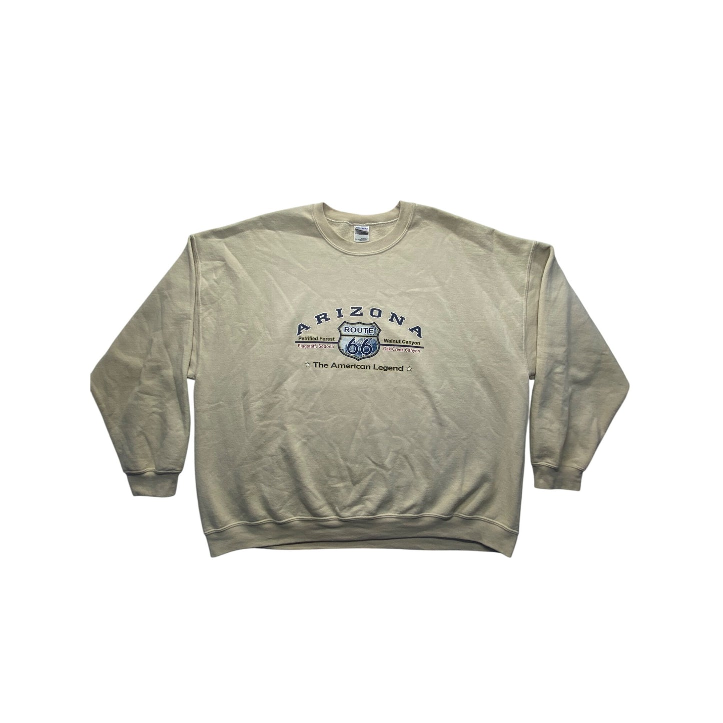 Arizona Route 66 Graphic Sweatshirt 3XL Gildan Heavy Blend Beige #7151