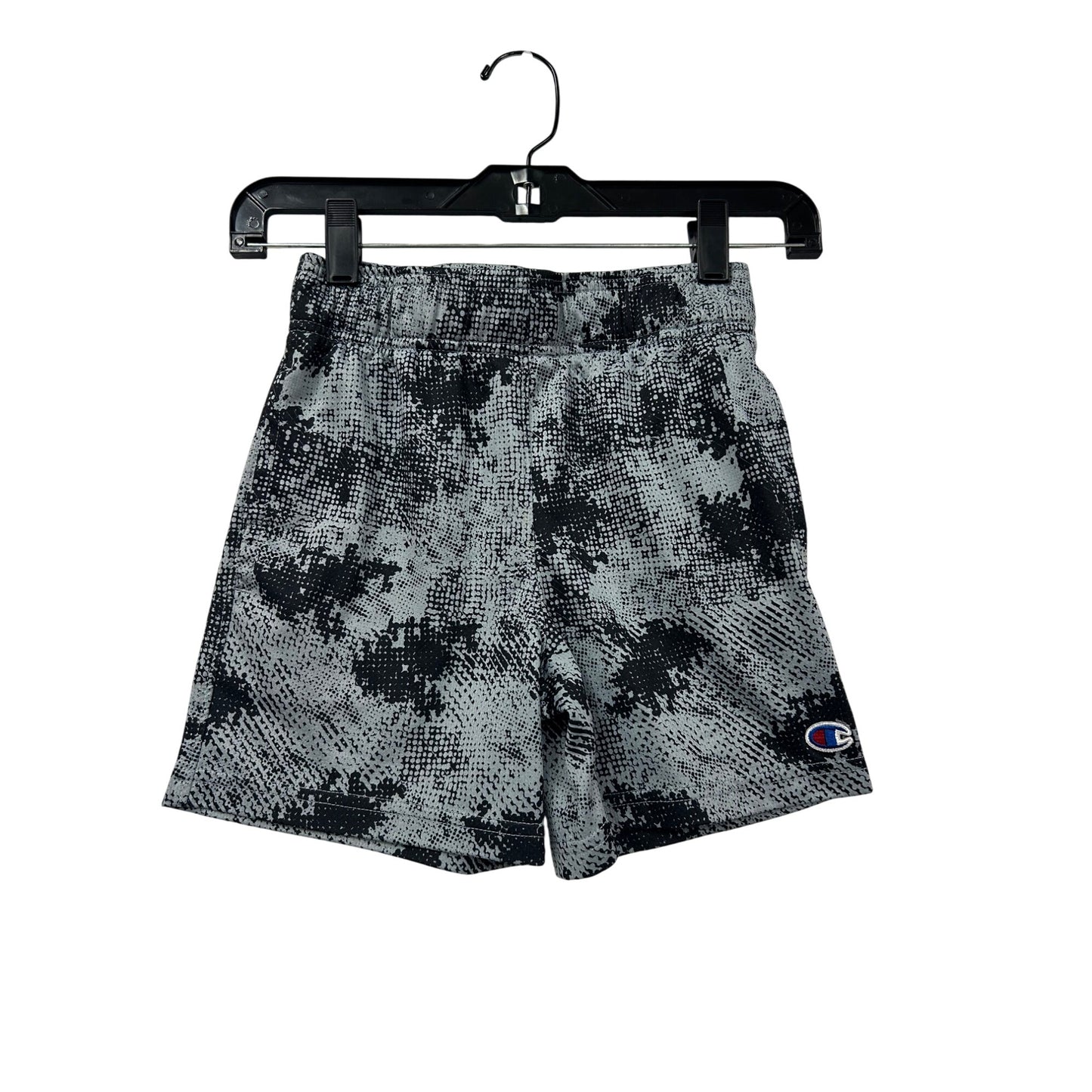 Champion Boys Athletic Shorts Black & Gray Pixel Print #6999