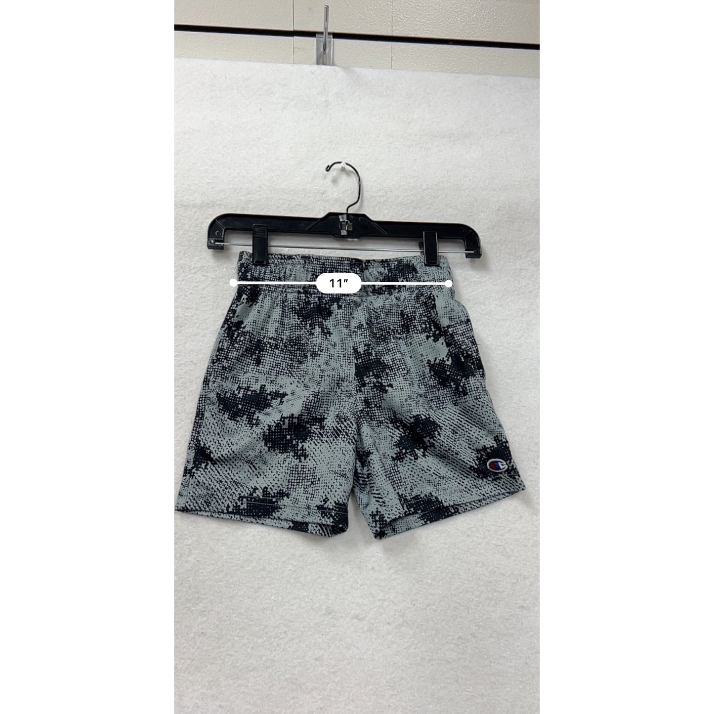 Champion Boys Athletic Shorts Black & Gray Pixel Print #6999