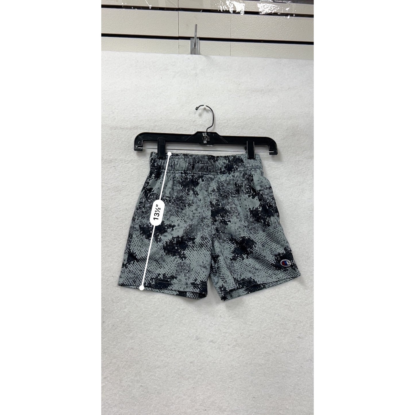 Champion Boys Athletic Shorts Black & Gray Pixel Print #6999