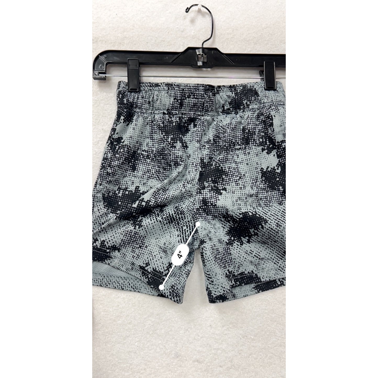 Champion Boys Athletic Shorts Black & Gray Pixel Print #6999