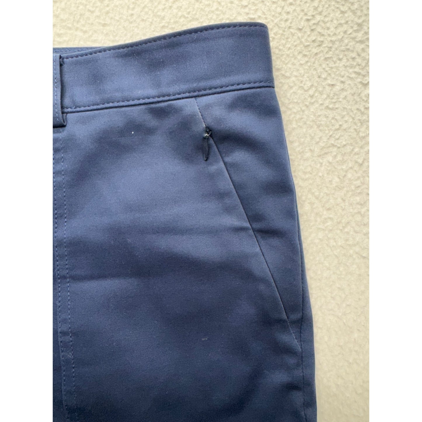 Womens Navy Blue Slim Fit Pants With Front & Back Pockets #7831