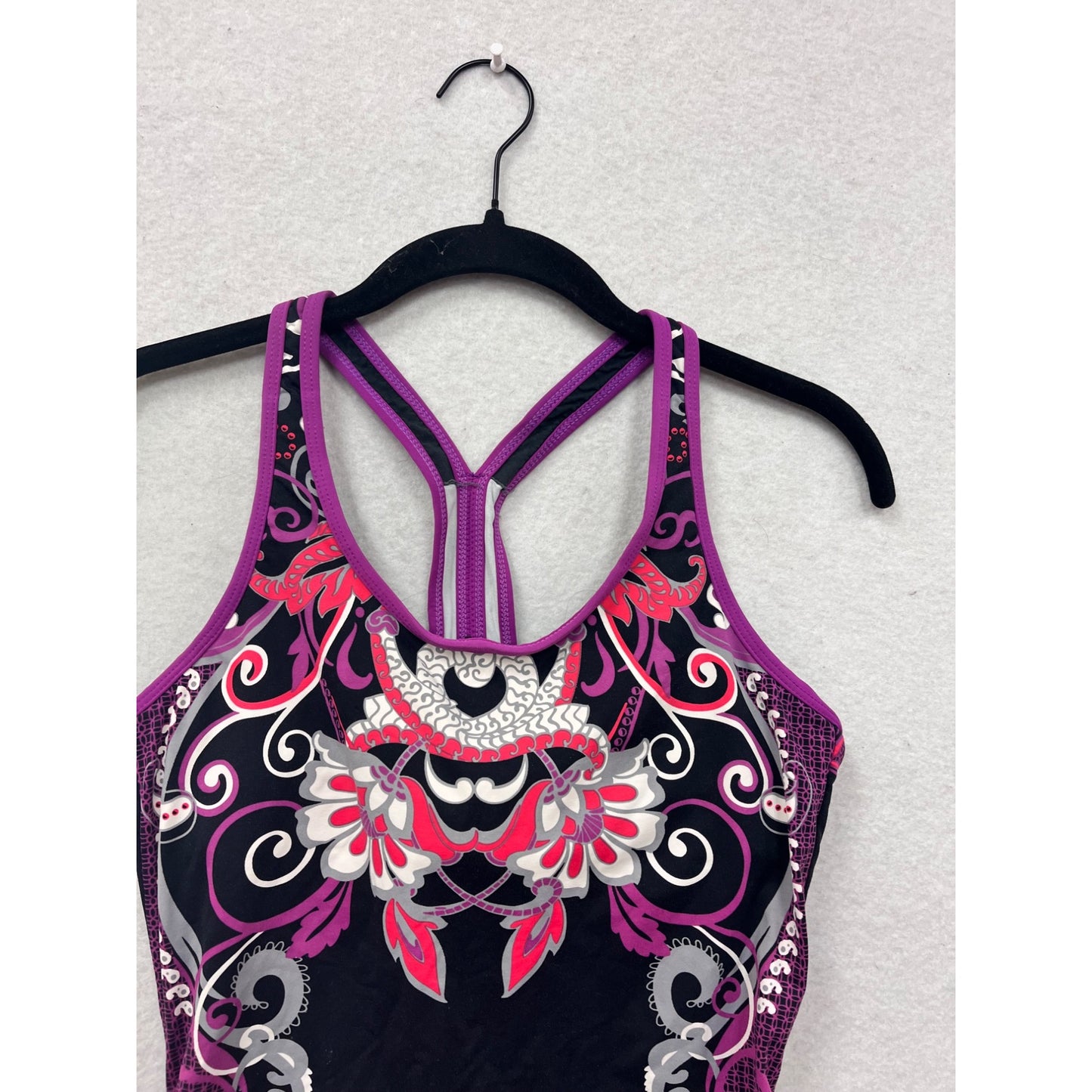 Athleta Womens Small Paisley Print Racerback Tank Top #36A