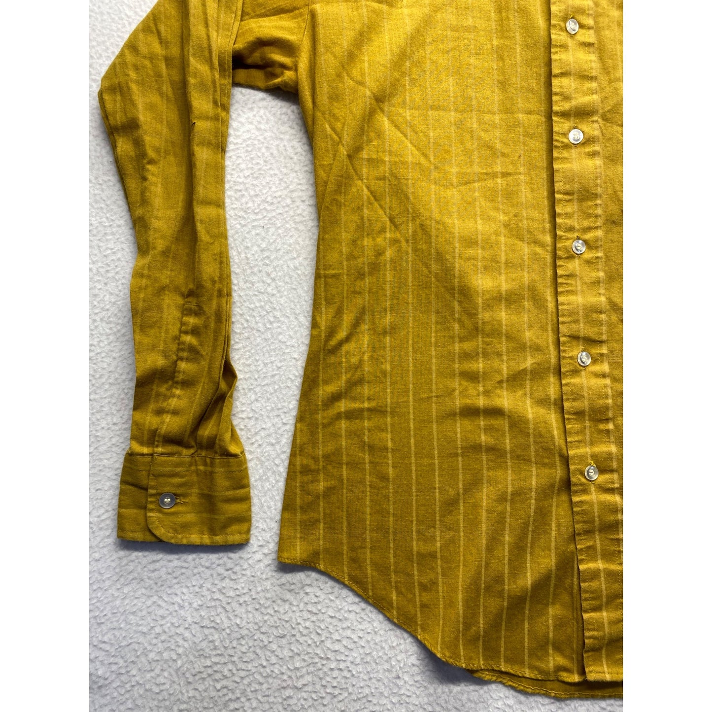 Vintage Shapely University Club Tapered Fit Striped Yellow Shirt #7058