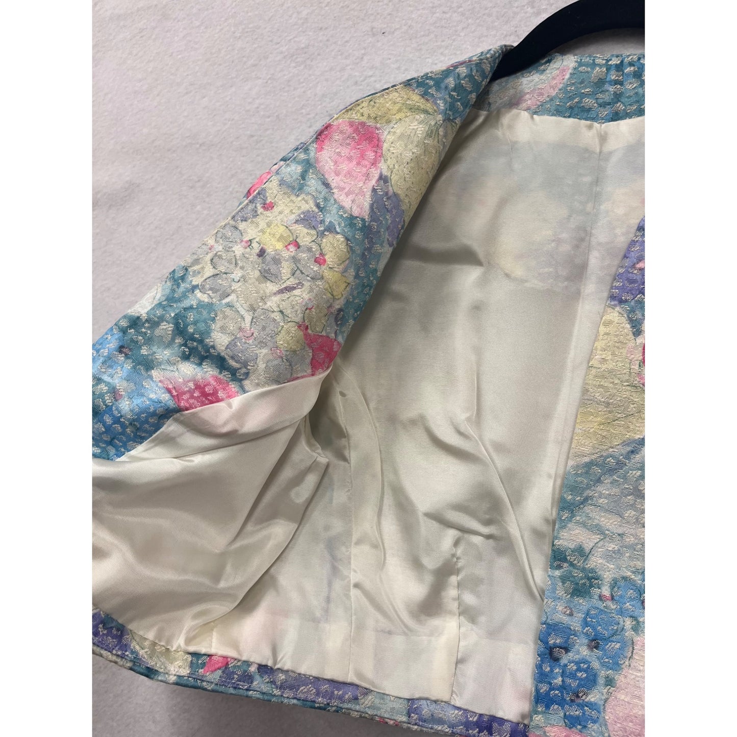 Vintage 90s Floral Cropped Bolero Jacket With Open Front Design Medium/Large #6958