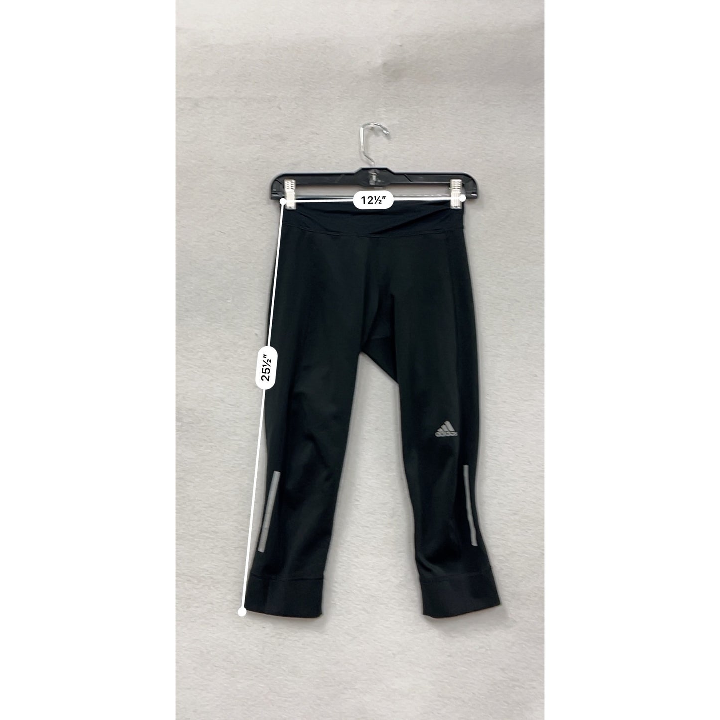 Adidas Womens Climalite Black Reflective 3/4-Length Athletic Leggings XS #6923