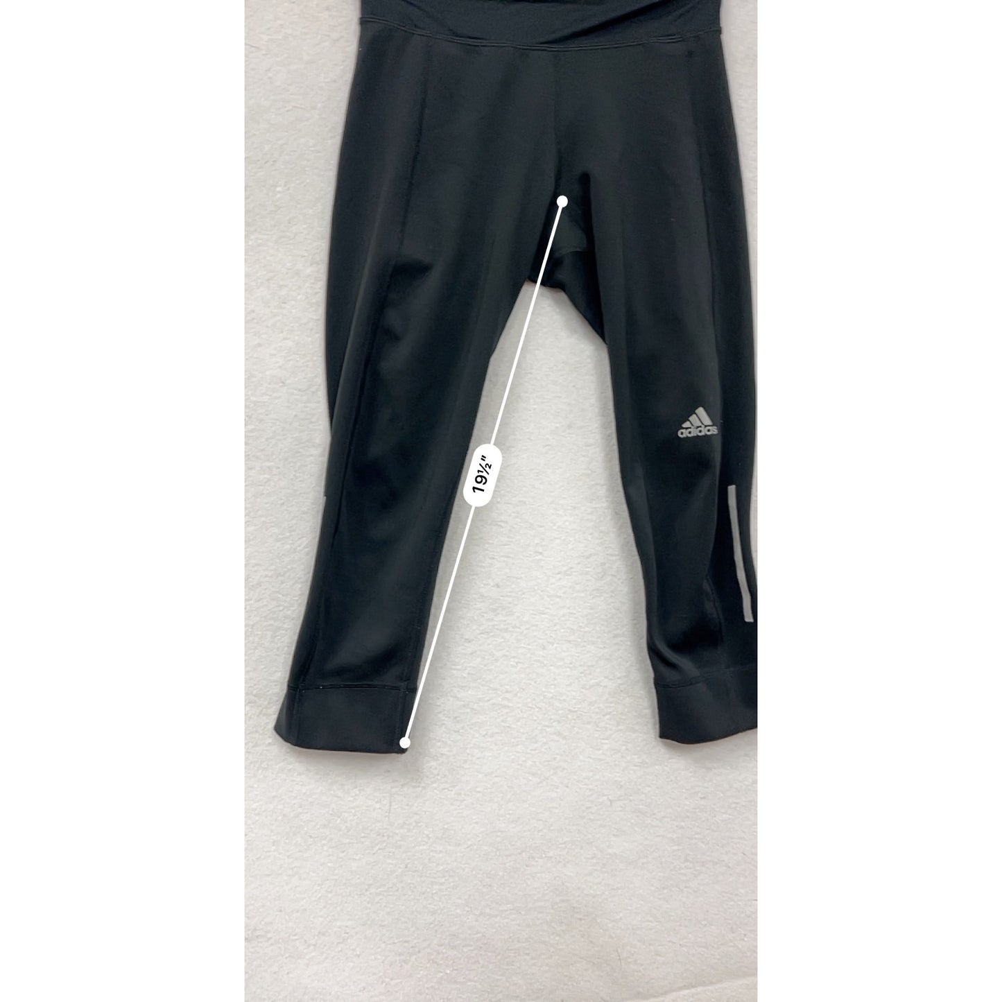 Adidas Womens Climalite Black Reflective 3/4-Length Athletic Leggings XS #6923