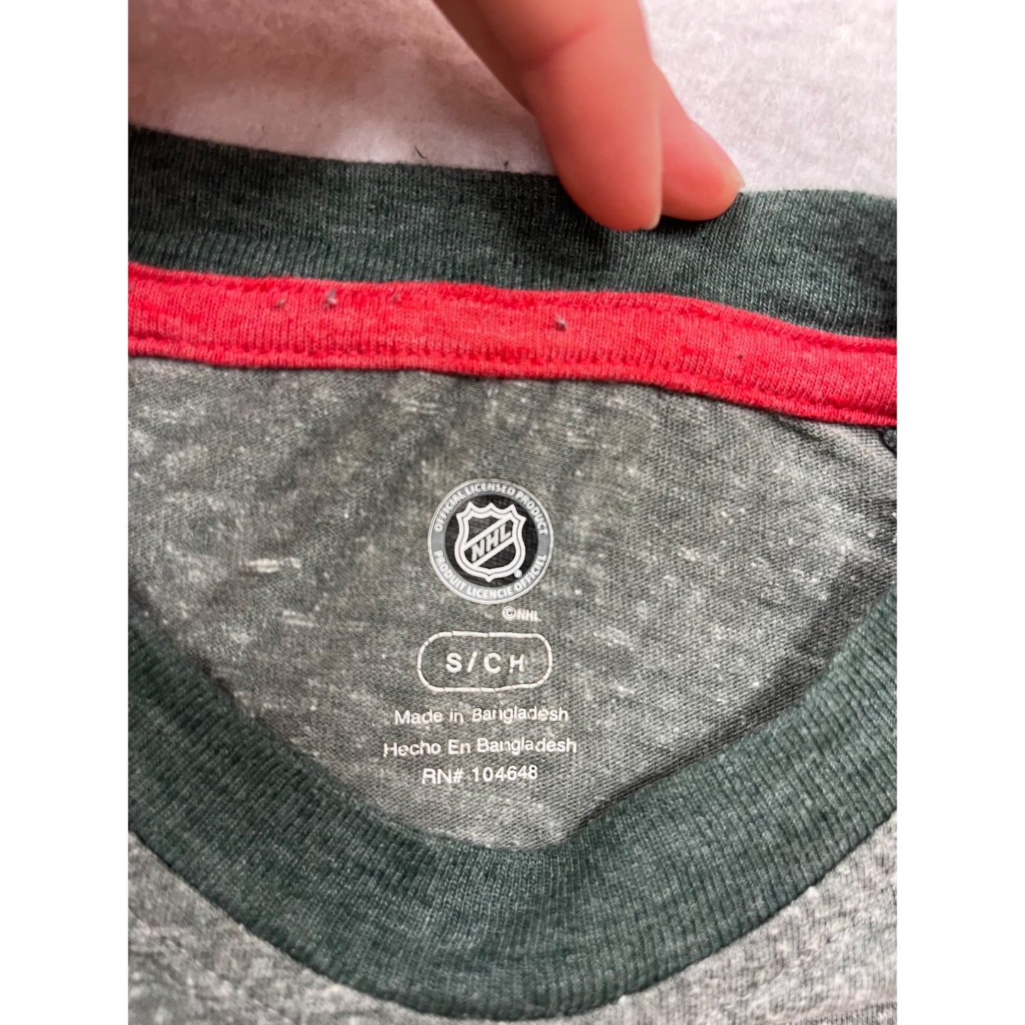 Minnesota Wild NHL Mens Long Sleeve Raglan Shirt Gray & Green Small Cotton & Rayon Blend #6465